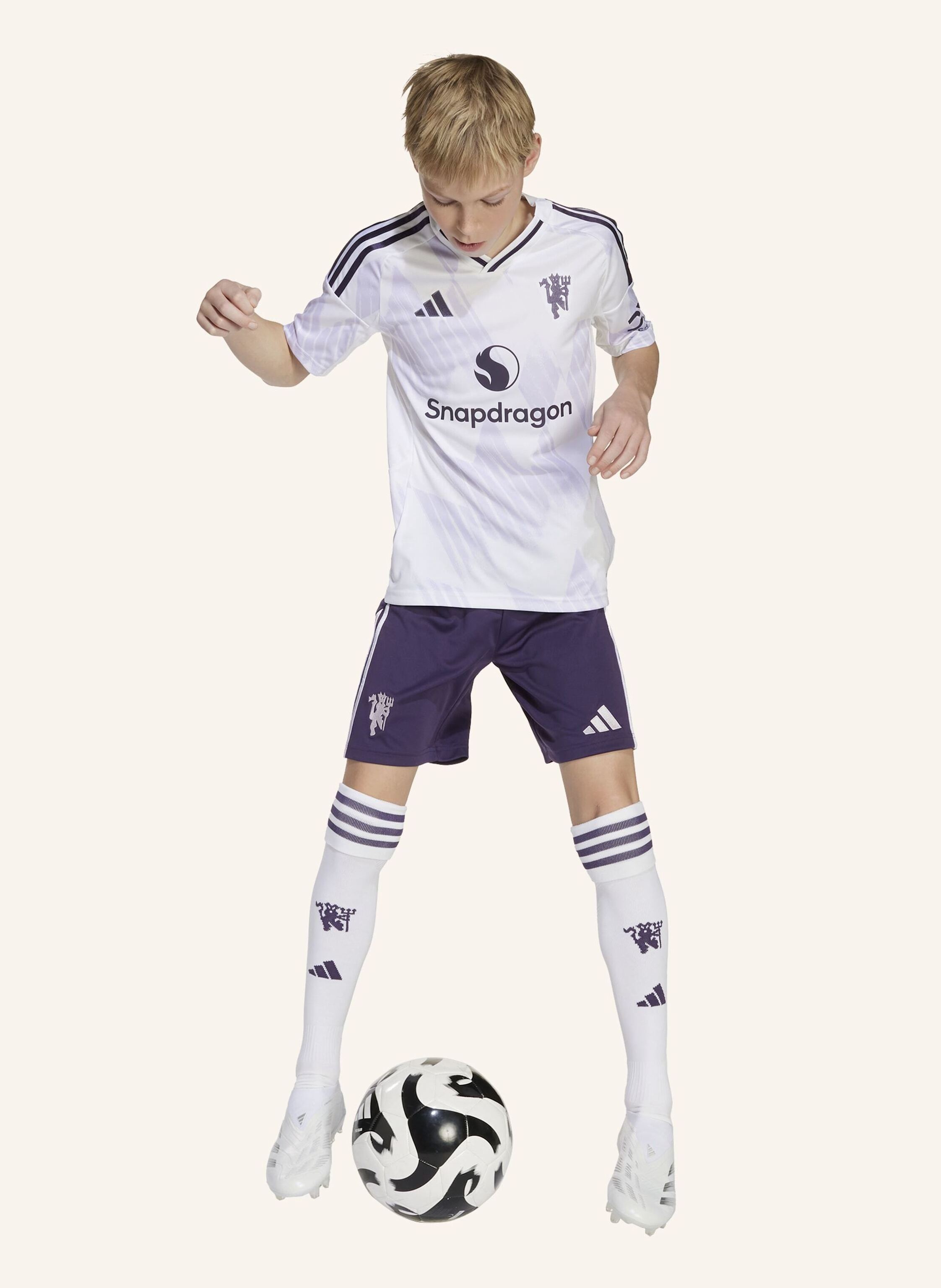 Thumbnail - Adidas Manchester United 25/26 Kids Auswärtstrikot weiss