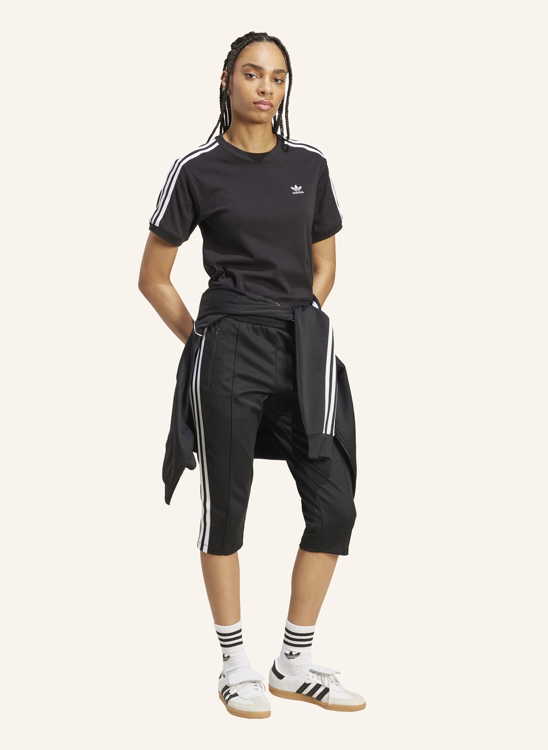Thumbnail - Adidas Originals Adicolor 3-Streifen Capri Trainingshose schwarz
