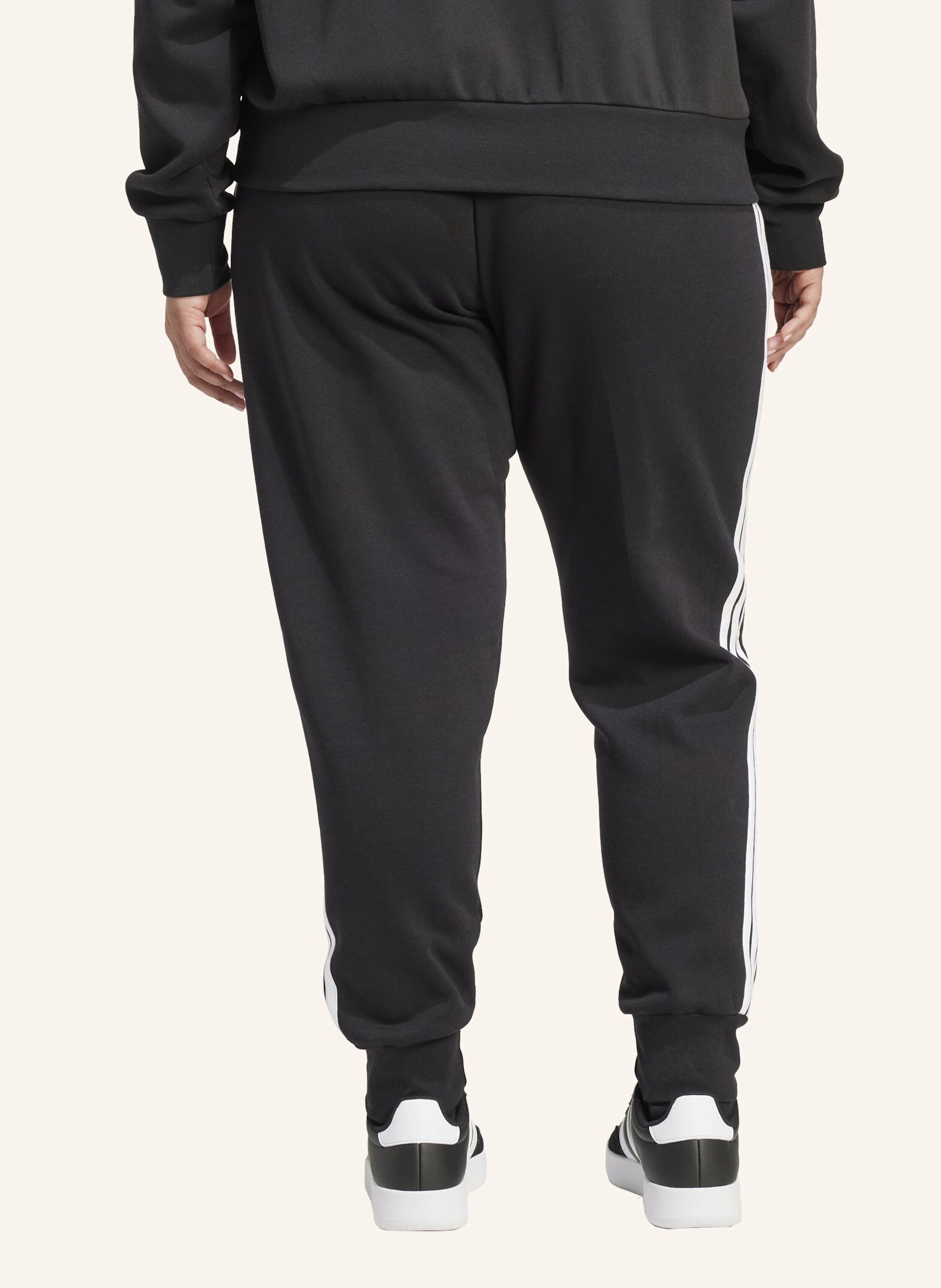 Thumbnail - Adidas Essentials 3-Stripes Fleece Slim Hose (Grosse Grössen). schwarz
