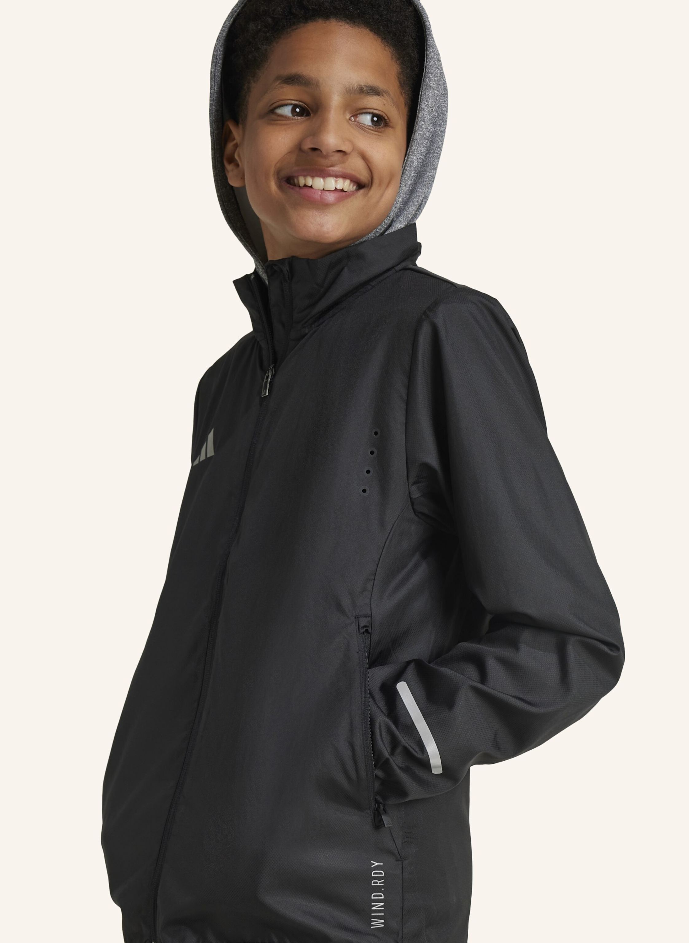 Thumbnail - Adidas Team Wind.Rdy Kids Jacke schwarz