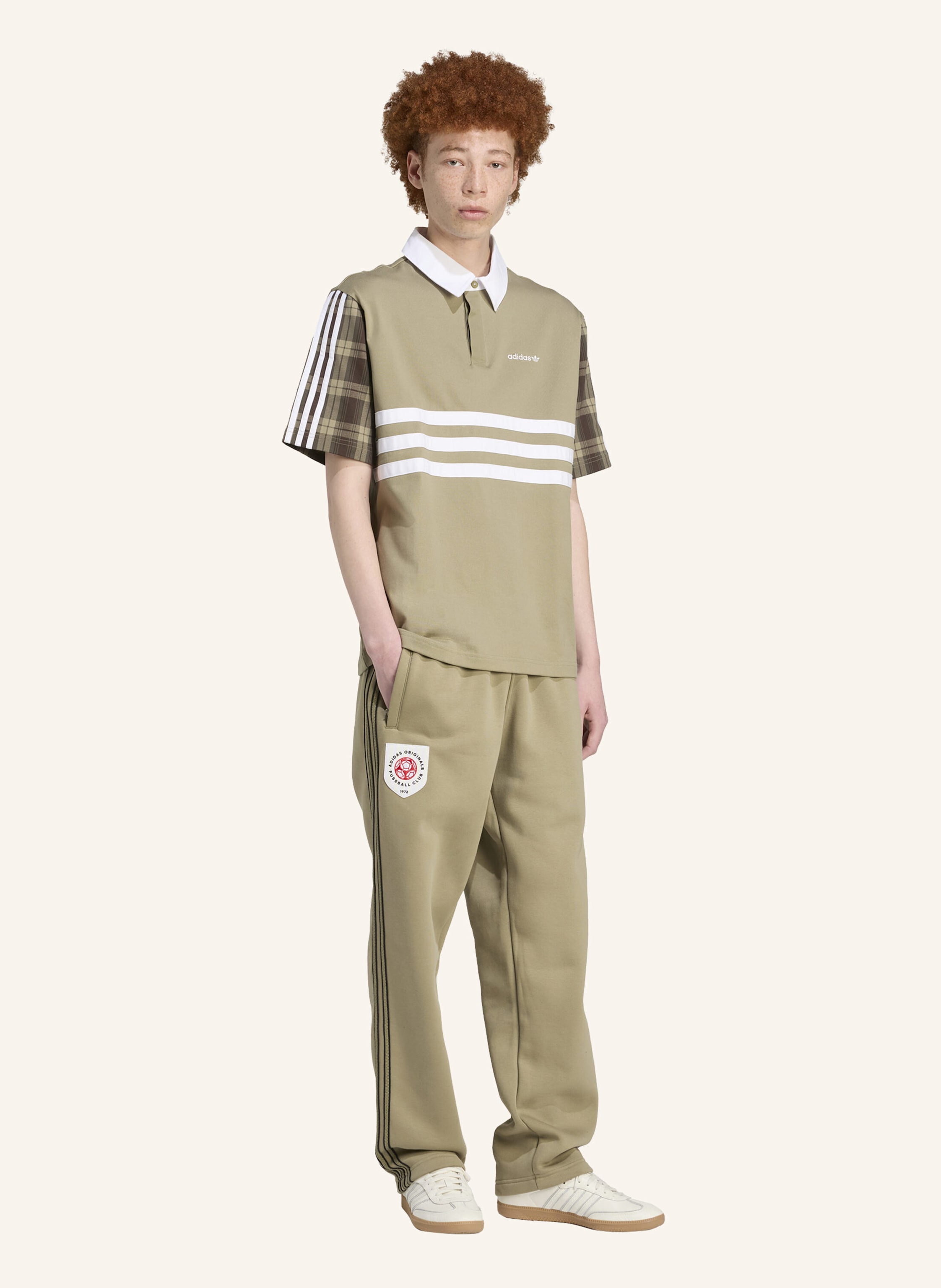 Thumbnail - Adidas Originals Tartan Regular Rugby Poloshirt gruen