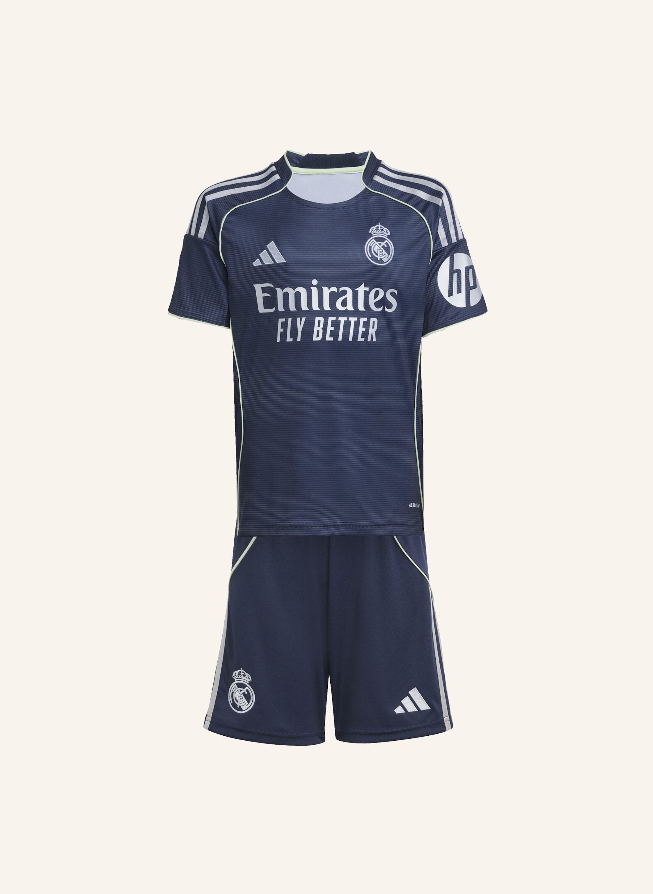Adidas Real Madrid 25/26 Away Junior-Ausrüstung blau