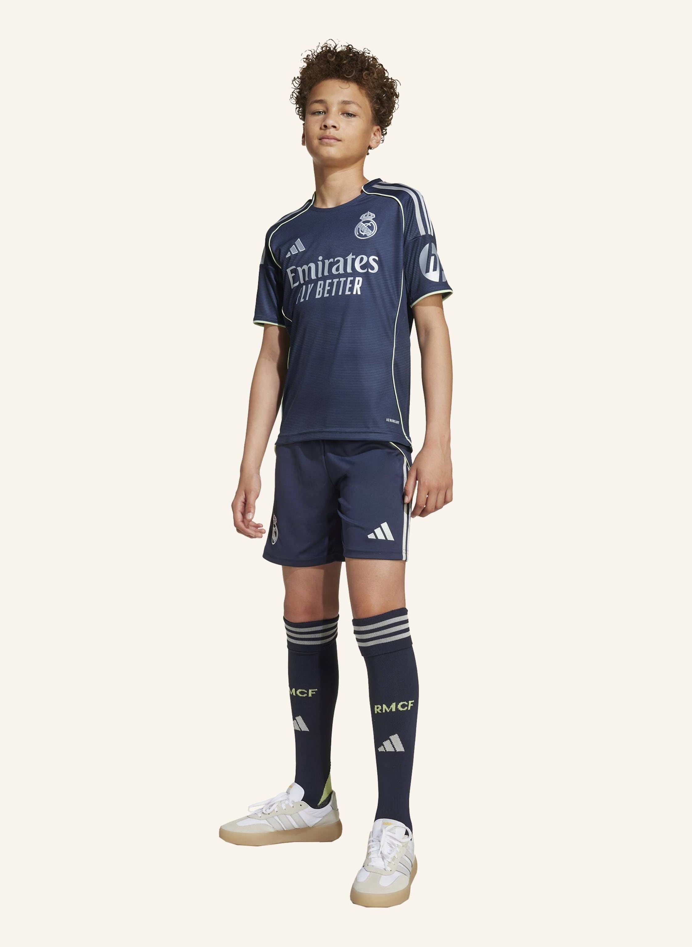 Thumbnail - Adidas Real Madrid 25/26 Away Junior-Ausrüstung blau