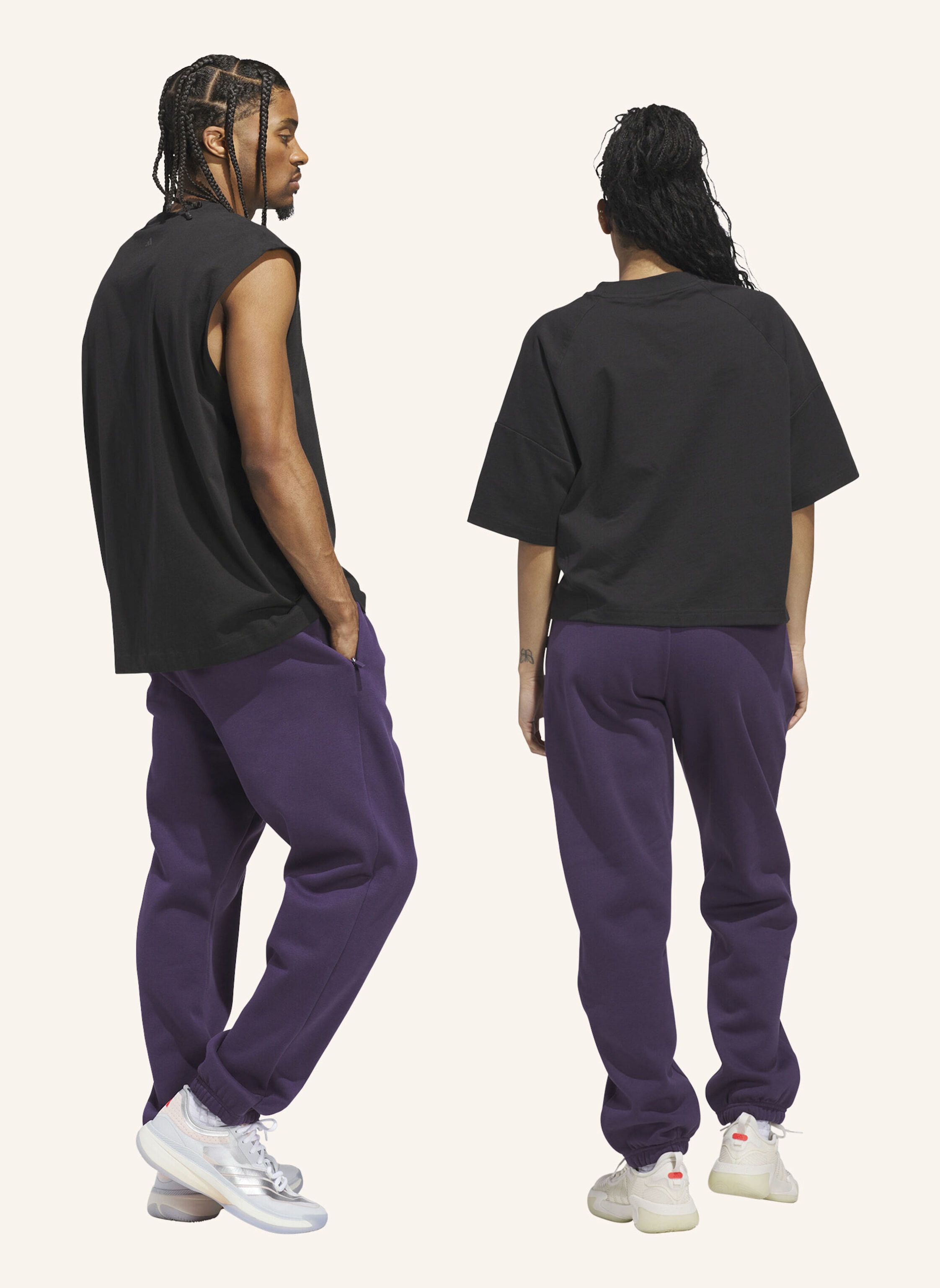 Thumbnail - Adidas Adidas Basketball Jogginghose – Genderneutral lila