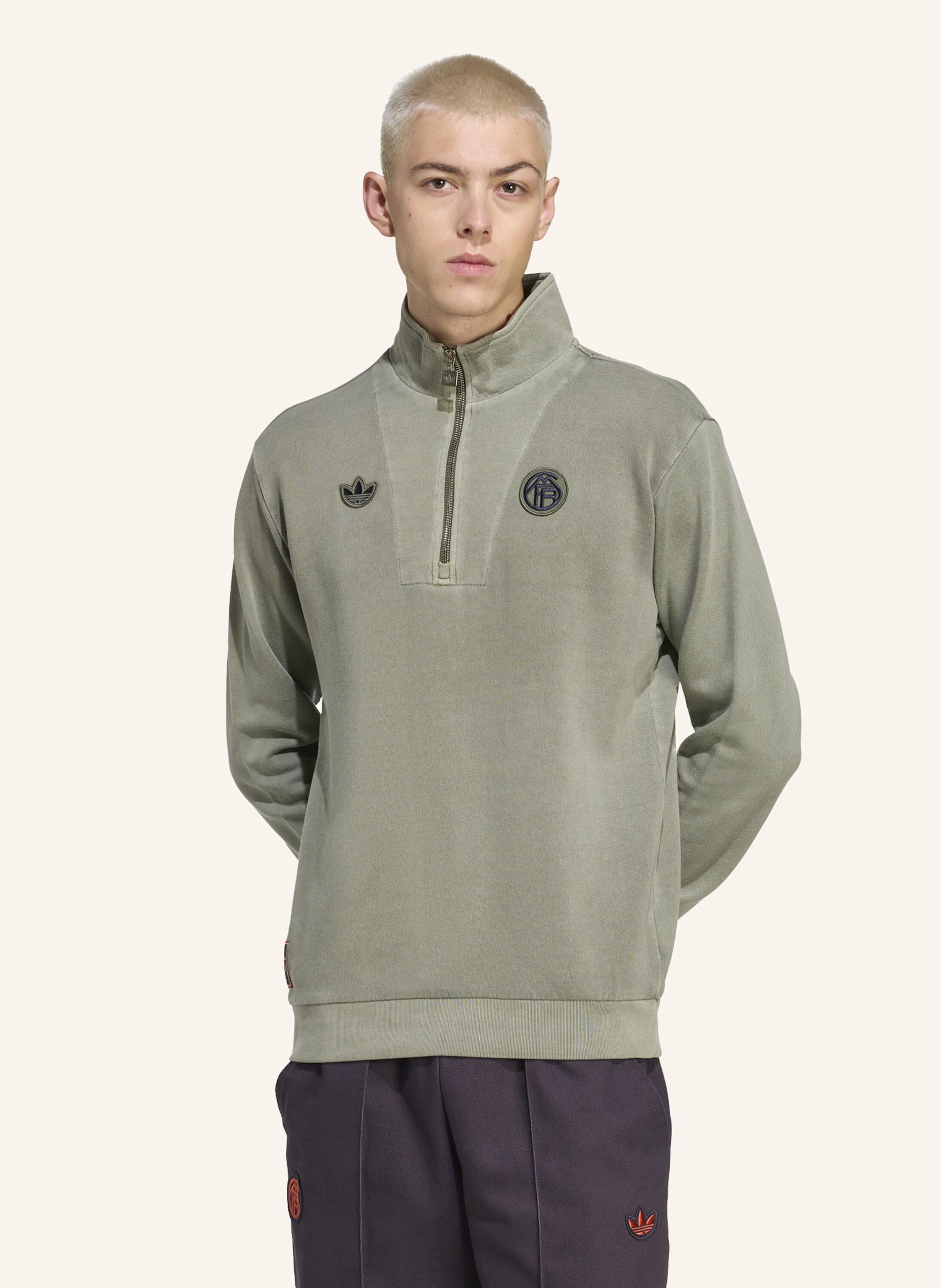 Thumbnail - Adidas Originals Fc Bayern München Terrace Icons Tom Mit Reissverschluss Bis Zur Brust gruen