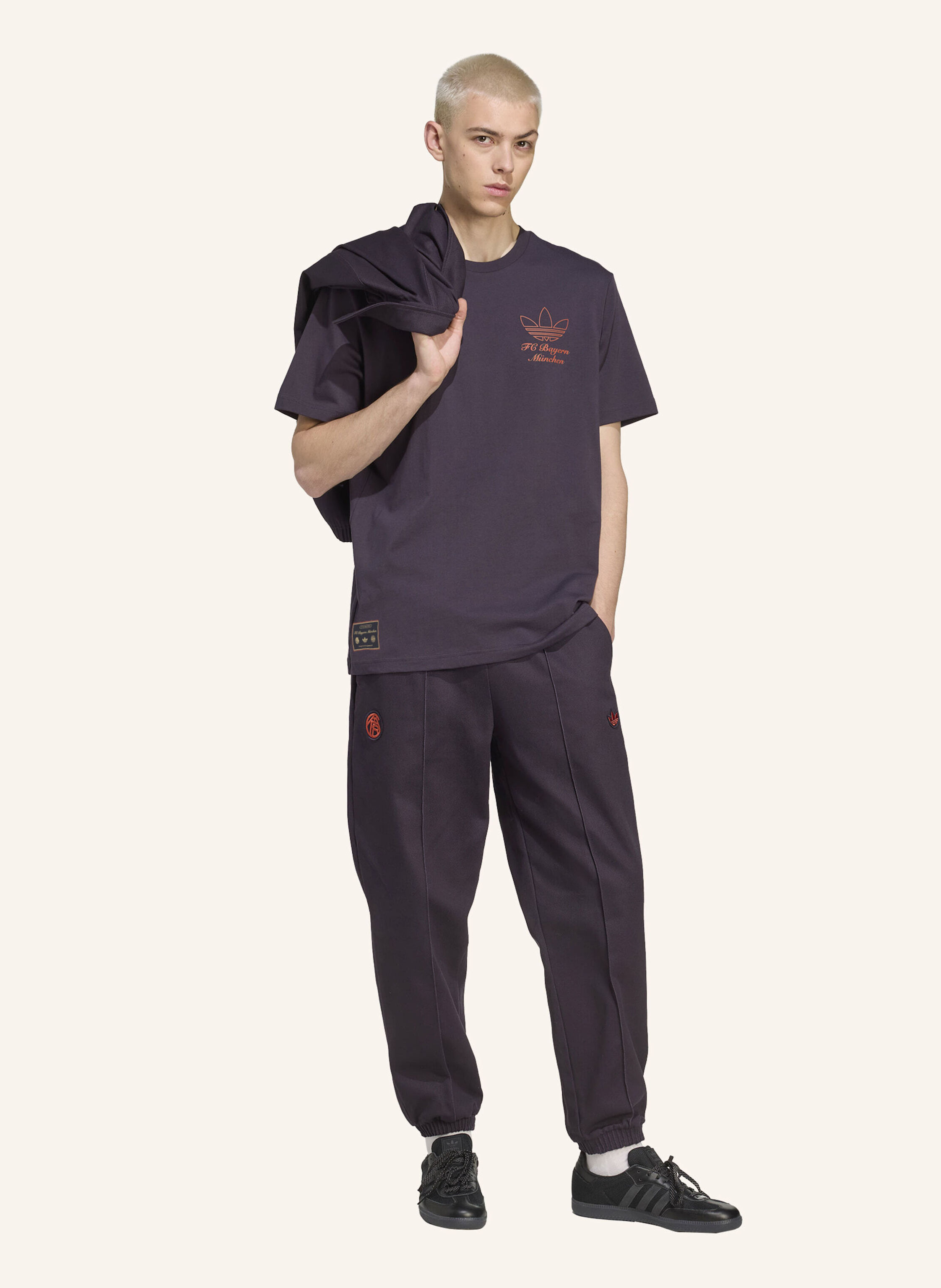 Thumbnail - Adidas Originals Fc Bayern München Terrace Icons Drill Hose lila