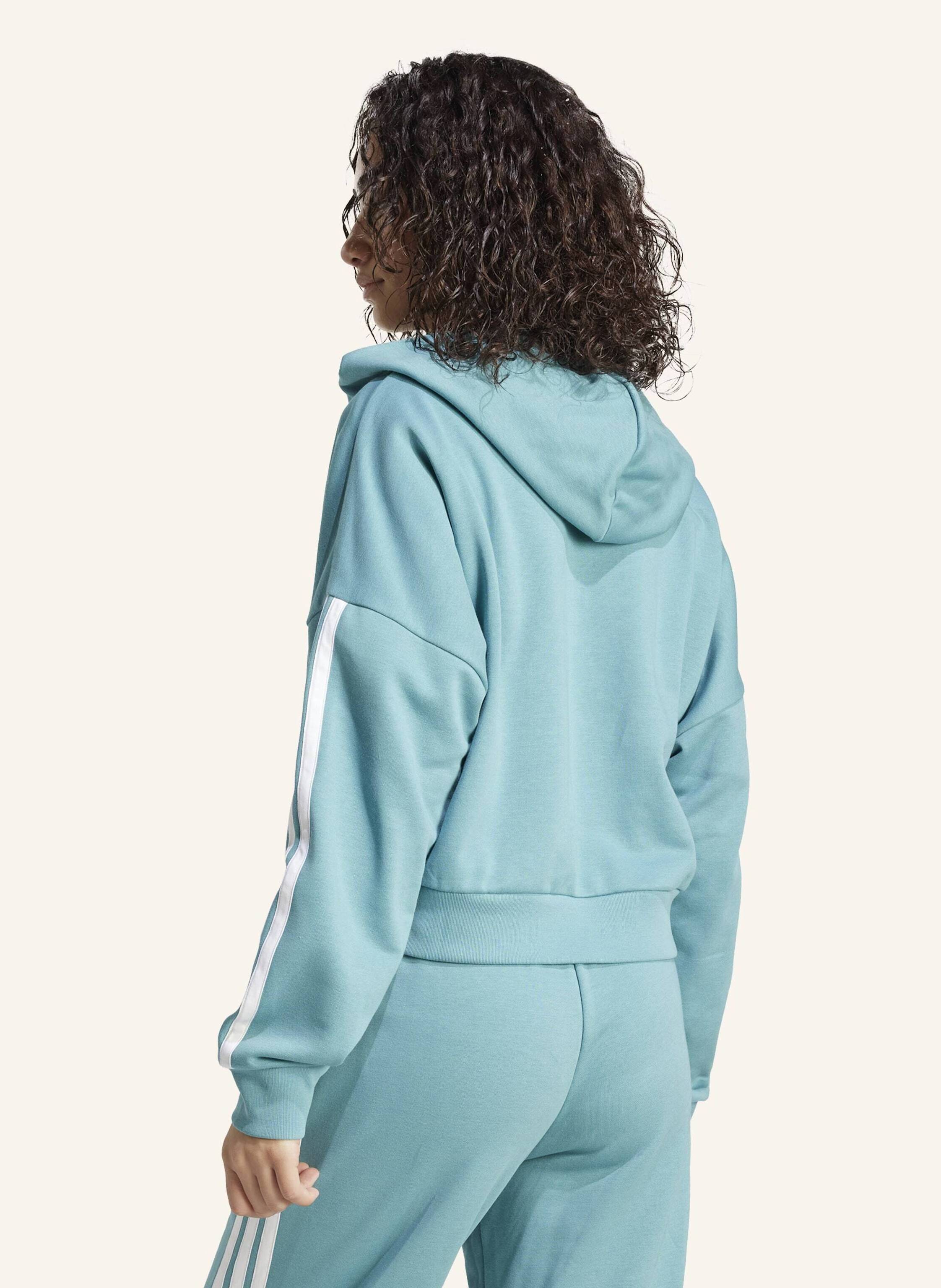 Thumbnail - Adidas Essentials 3-Streifen French Terry Quarter-Zip Hoodie blau