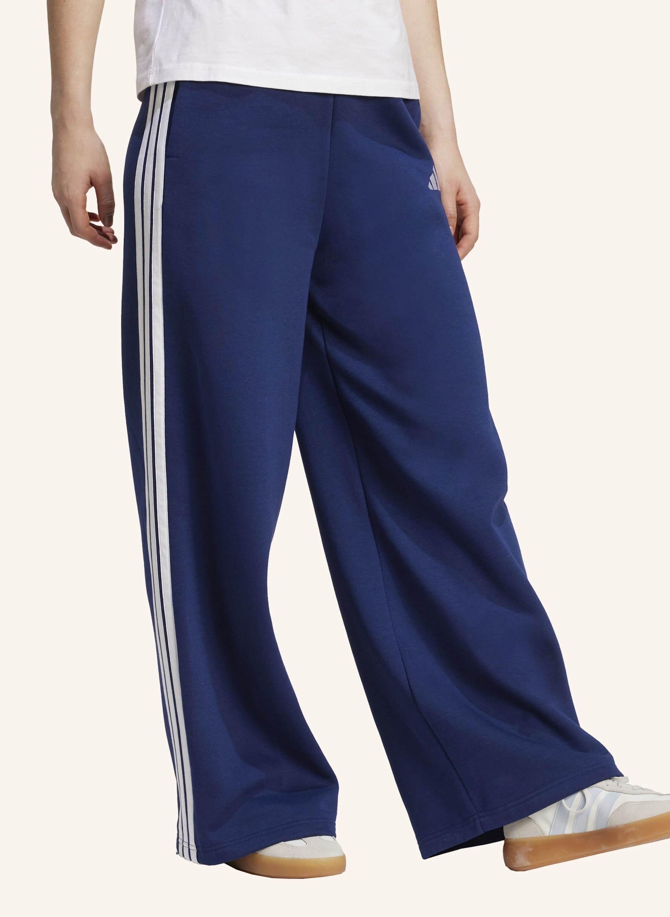 Thumbnail - Adidas Adidas 3-Streifen Wide Fleecehose blau