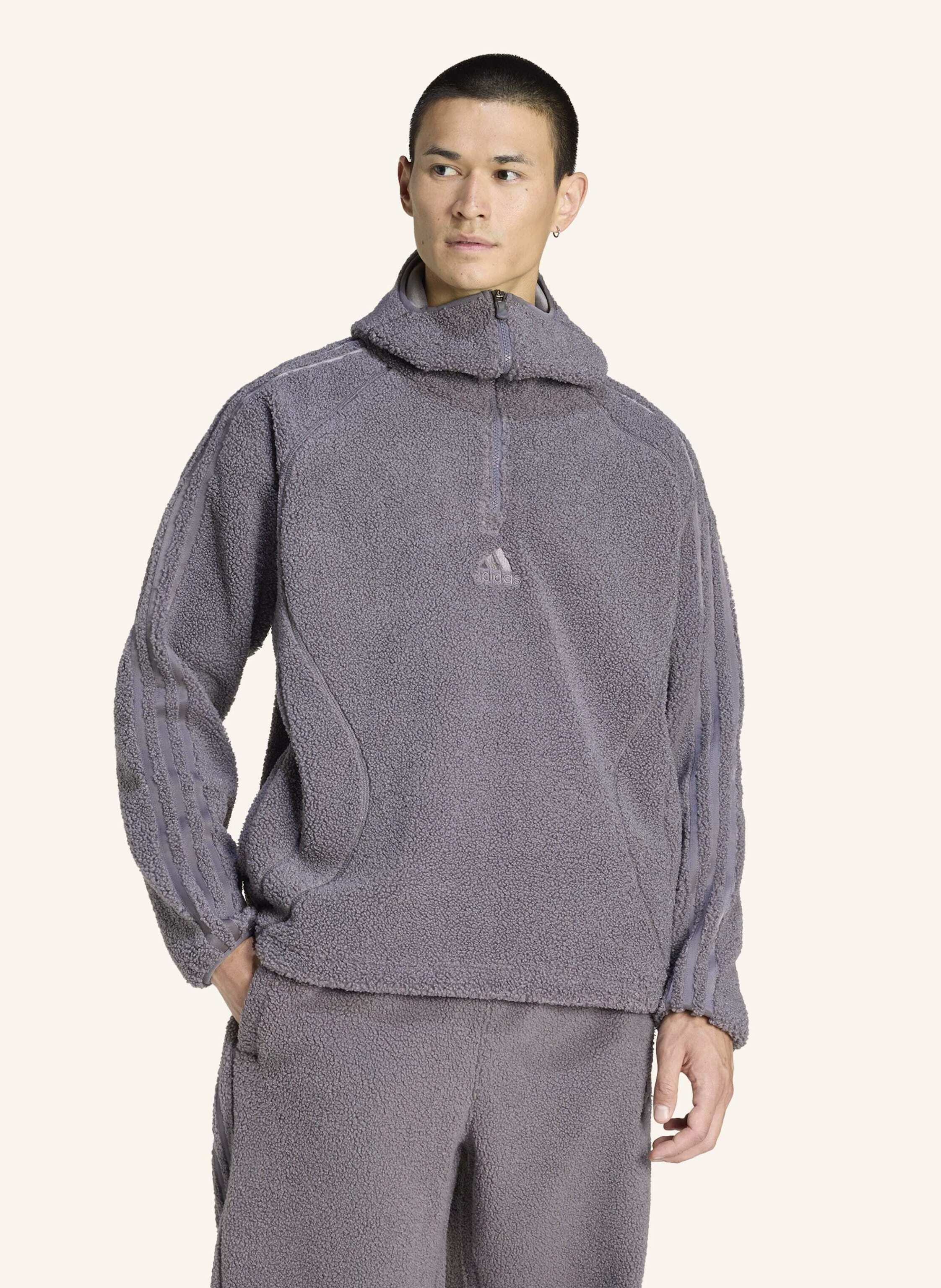 Thumbnail - Adidas Originals Borg Fleece Teamgeist 1/4 Zip Hoodie grau