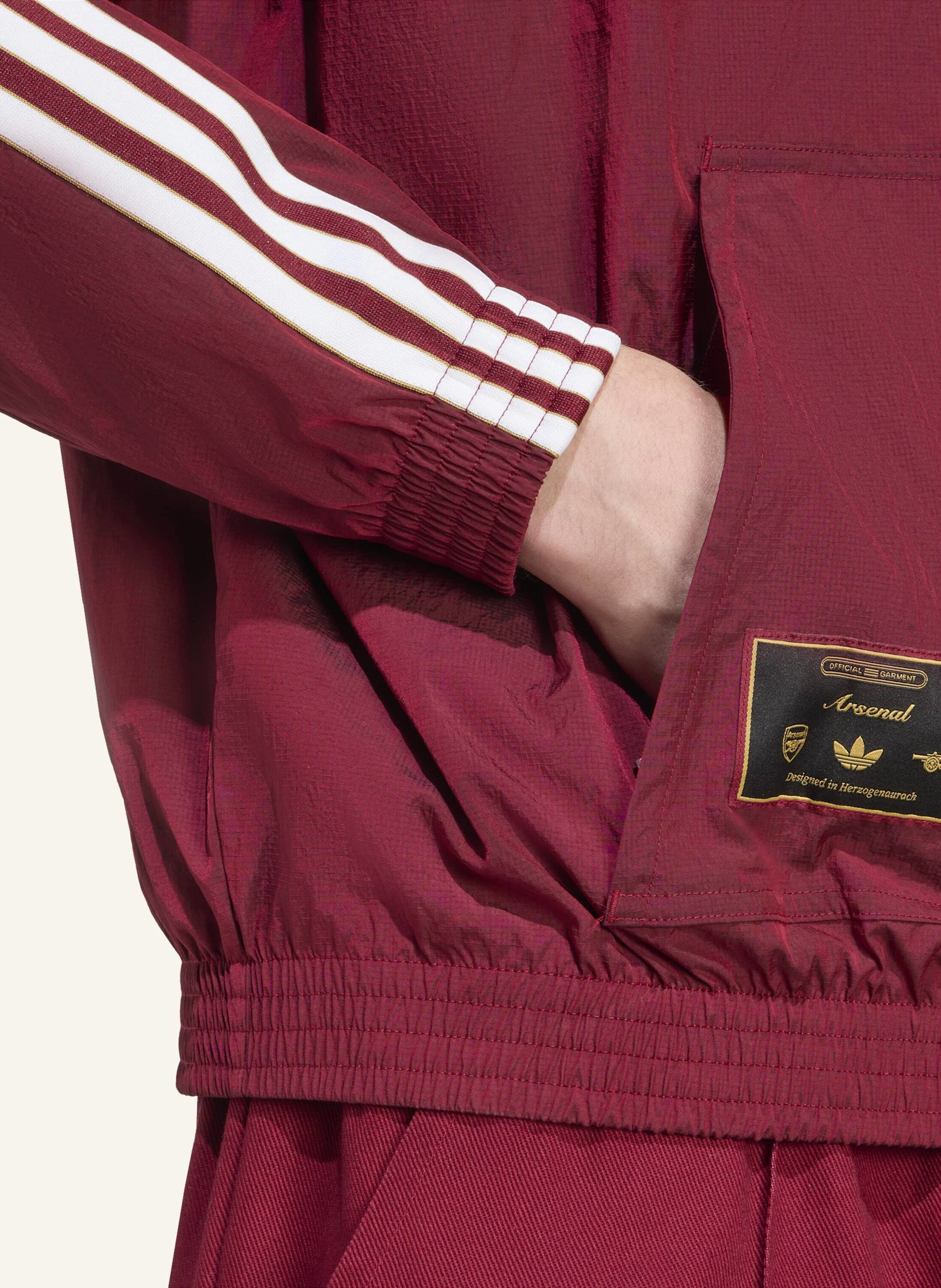 Thumbnail - Adidas Originals Arsenal Terrace Icons Jacke Mit Reissverschluss Bis Zur Brust rot