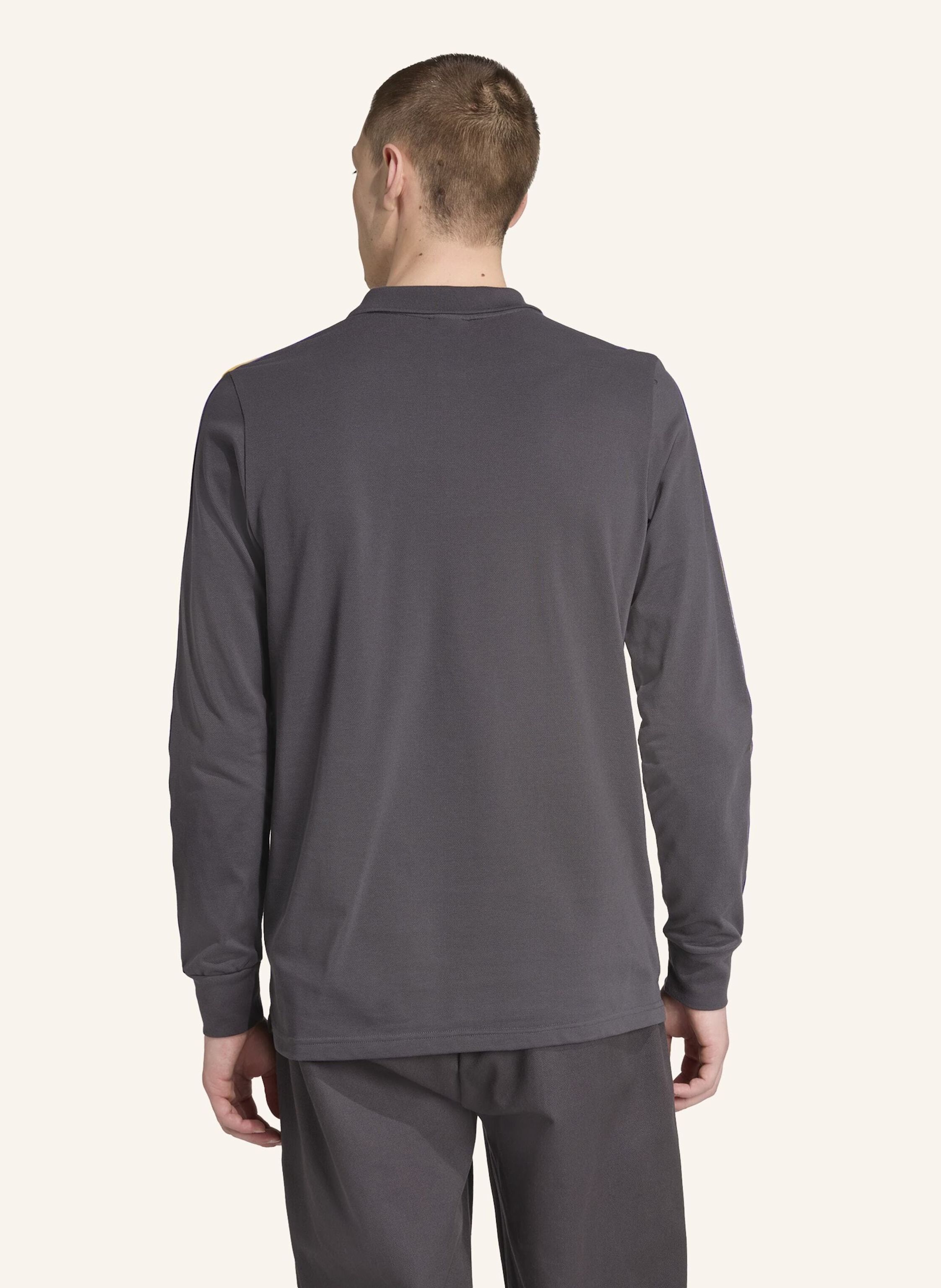 Thumbnail - Adidas Originals Manchester United Terrace Icons Langärmeliges Poloshirt schwarz