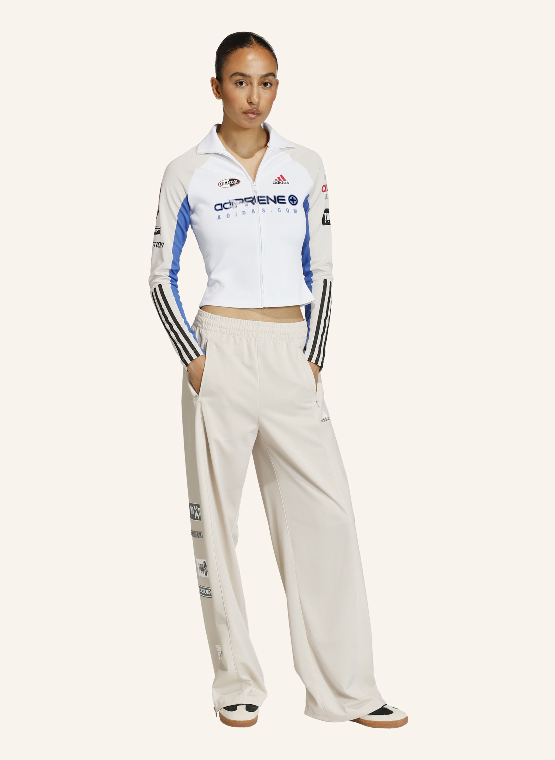 Thumbnail - Adidas Originals Teamgeist Slim Full Zip Oberteil weiss