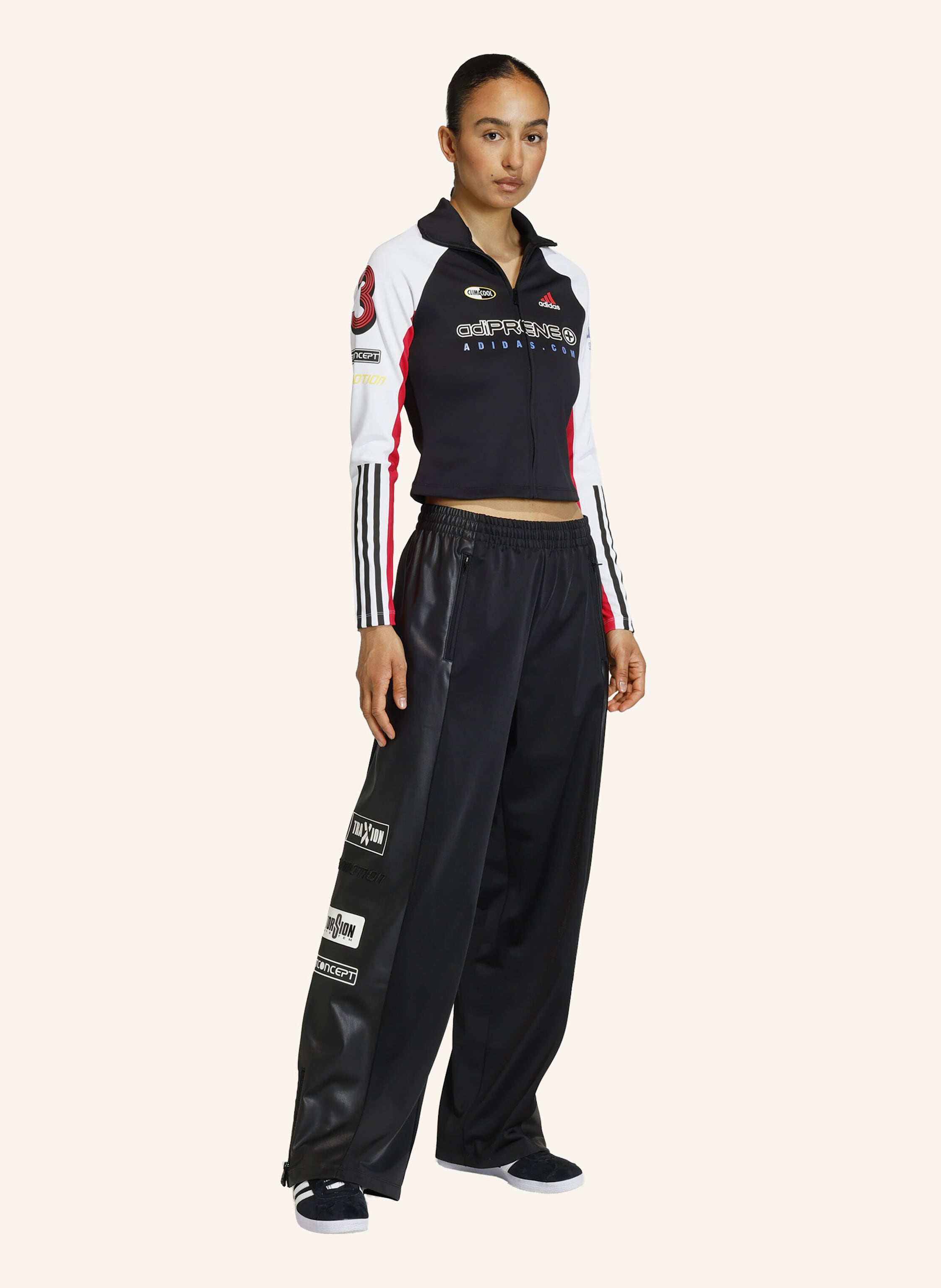 Thumbnail - Adidas Originals Teamgeist Slim Full Zip Oberteil schwarz