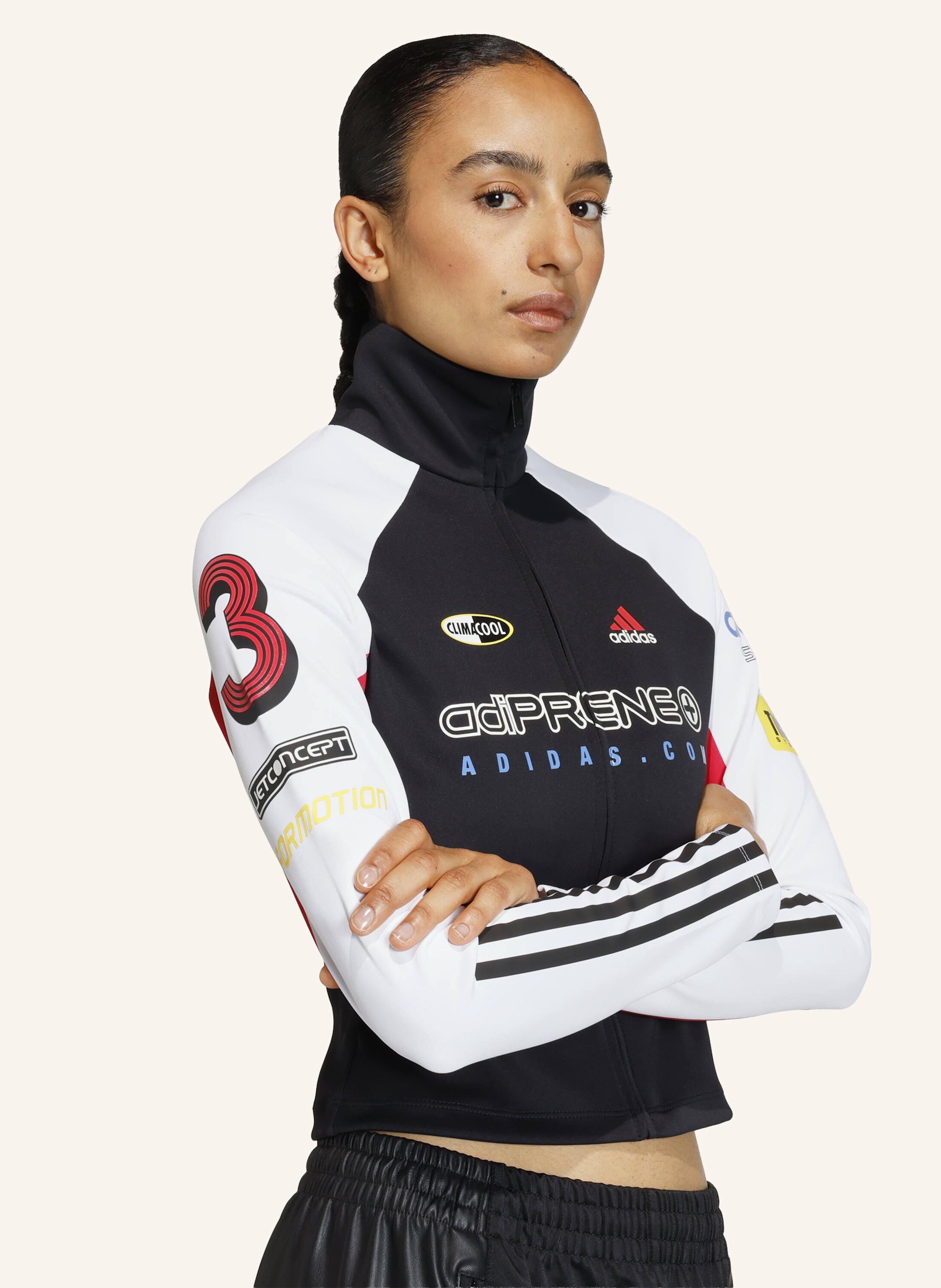 Thumbnail - Adidas Originals Teamgeist Slim Full Zip Oberteil schwarz