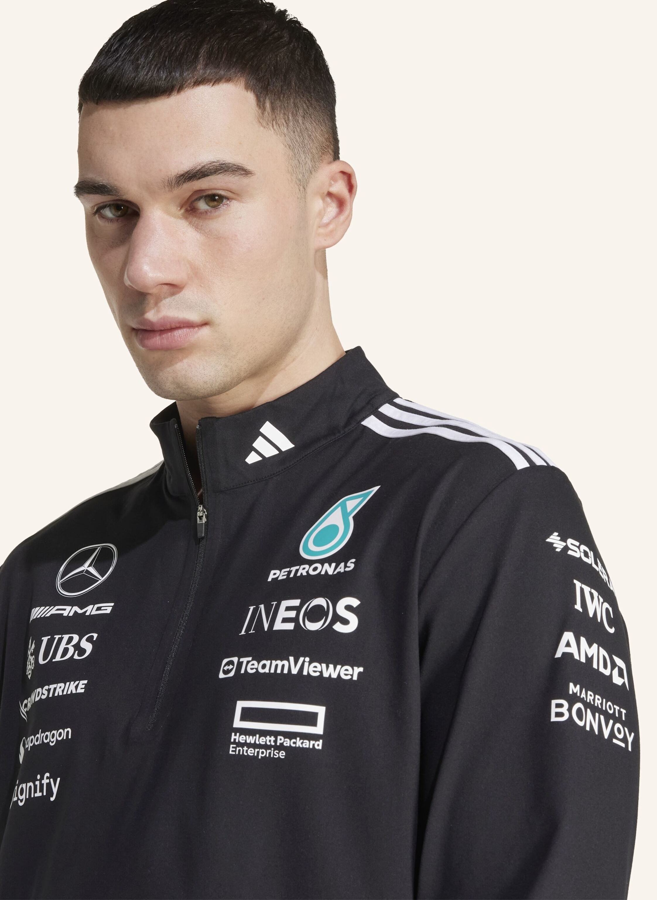 Thumbnail - Adidas Mercedes - Amg Petronas Formula One Team Quarter Zip Oberteil schwarz