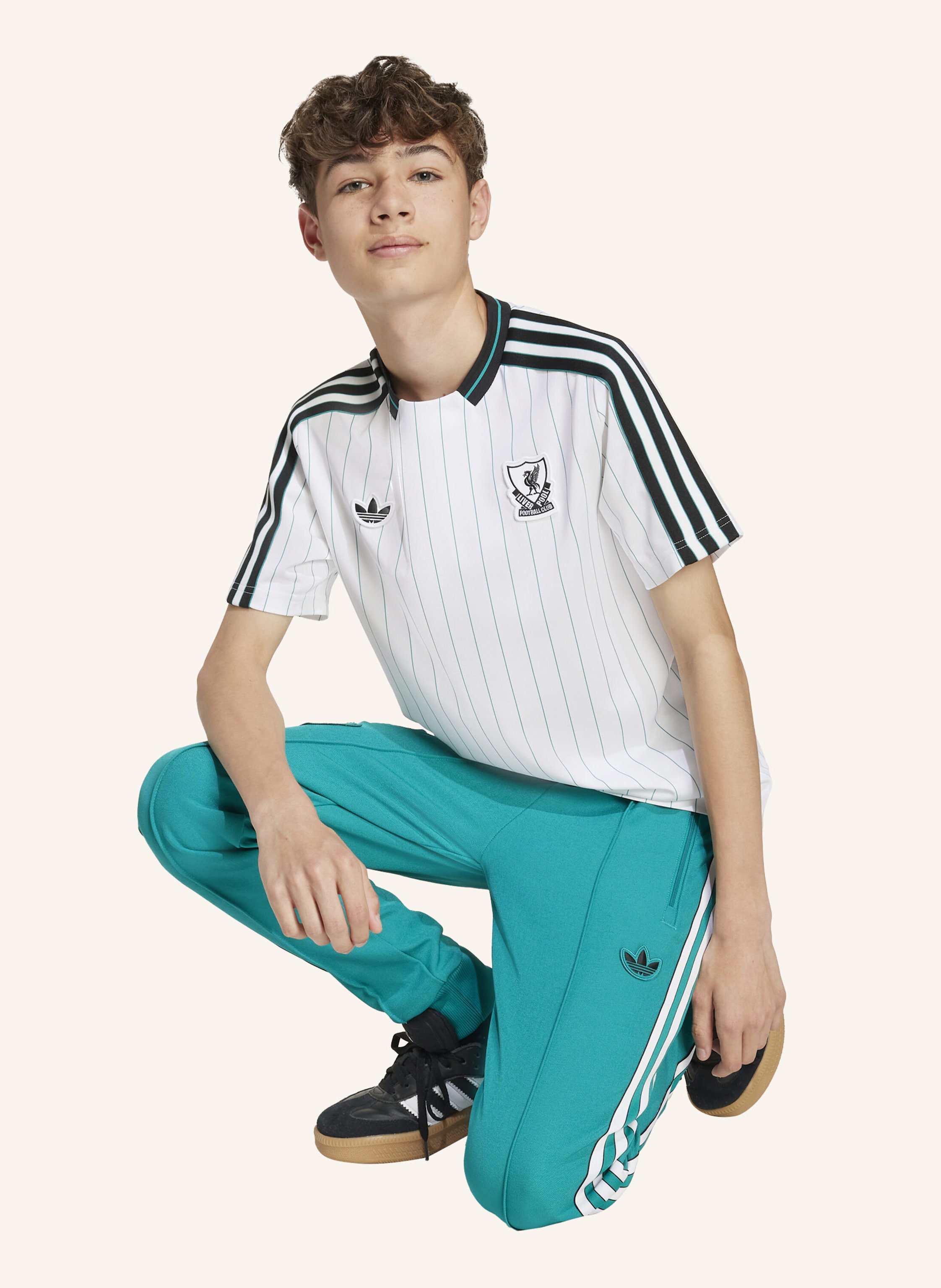 Thumbnail - Adidas Originals Liverpool Fc Terrace Icons Jersey Für Kinder weiss