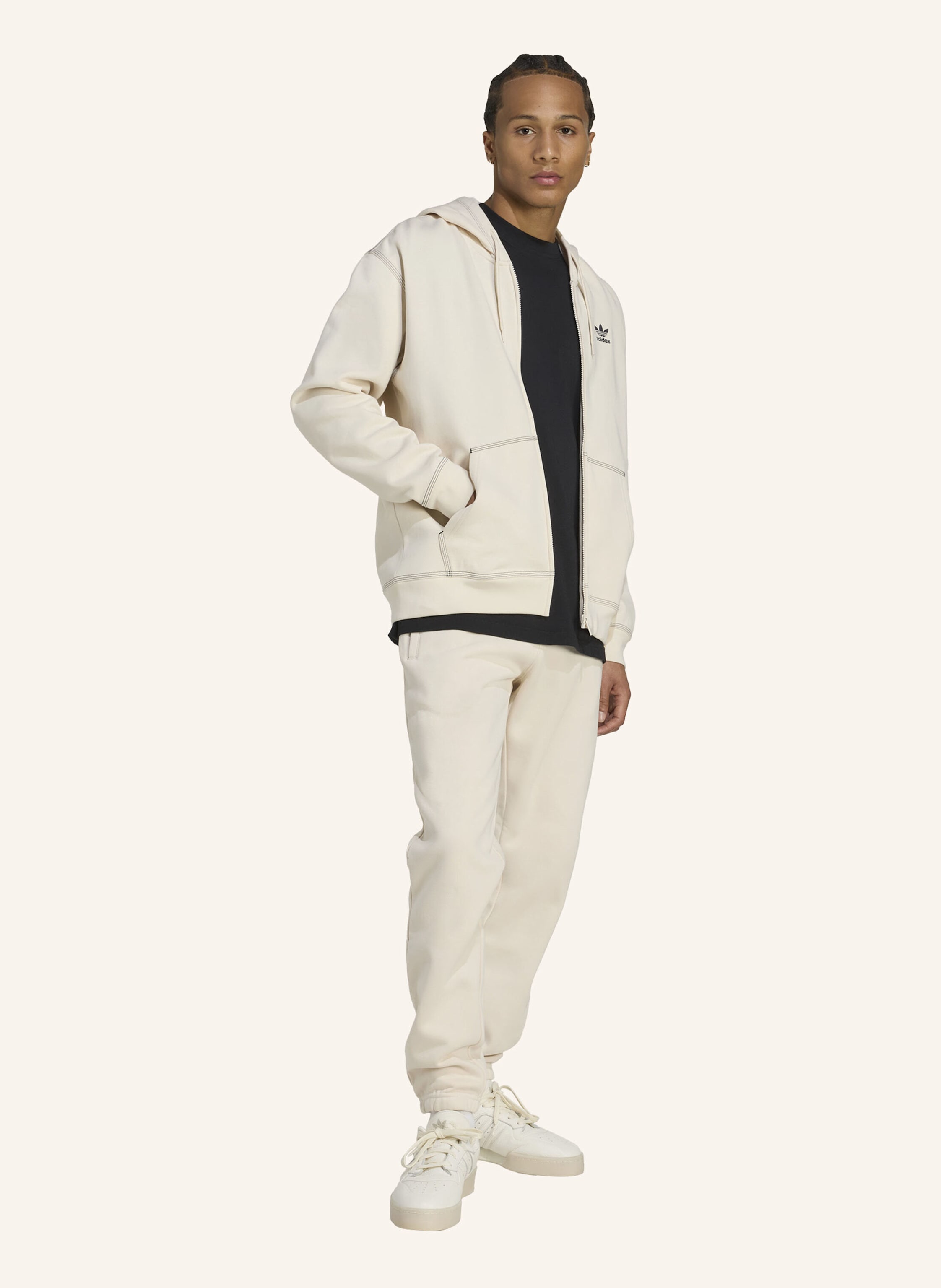Thumbnail - Adidas Originals Essentials Trefoil Kapuzenjacke weiss