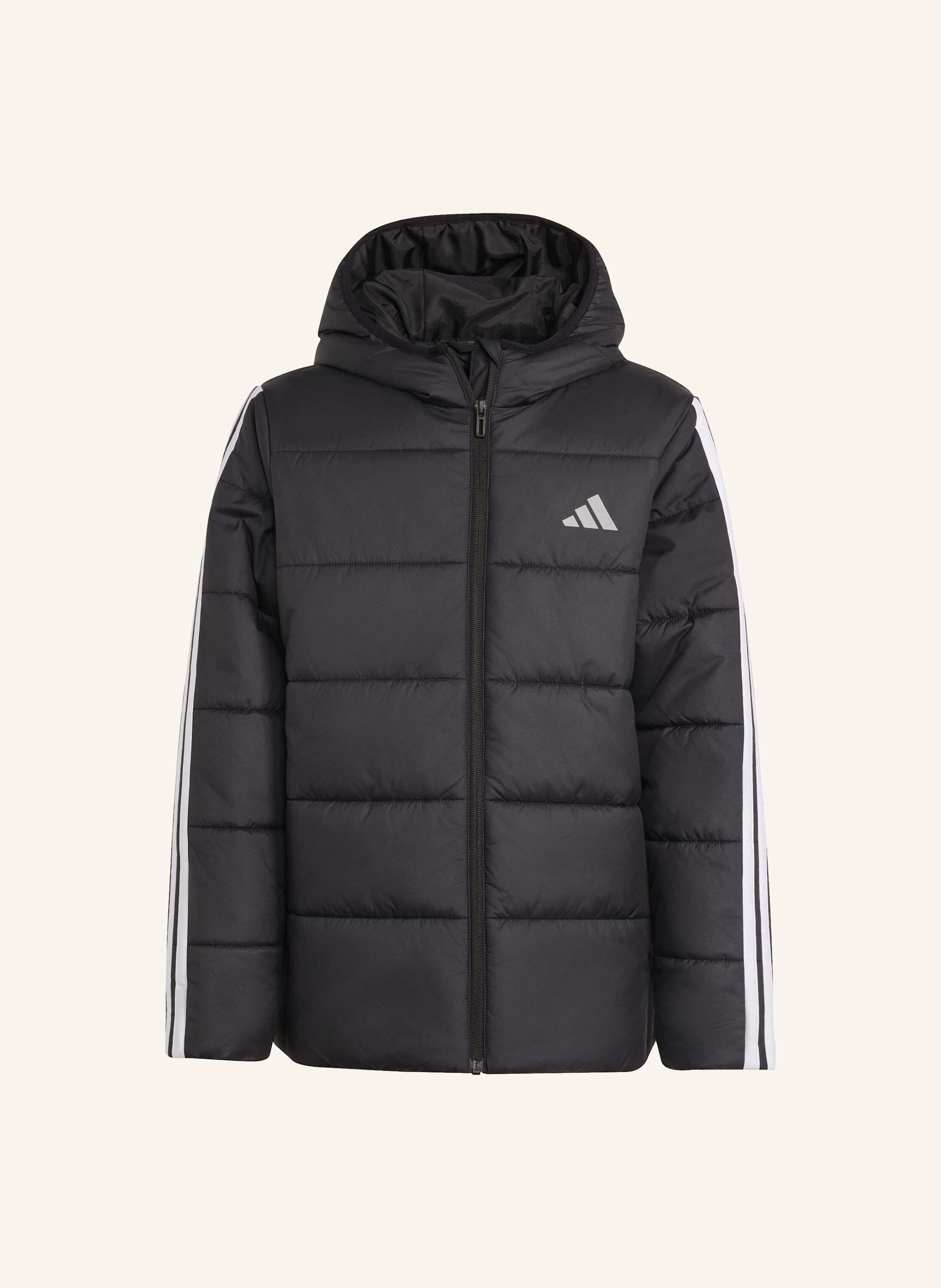 Adidas Essentials 3-Streifen Gefütterte Kinderjacke schwarz