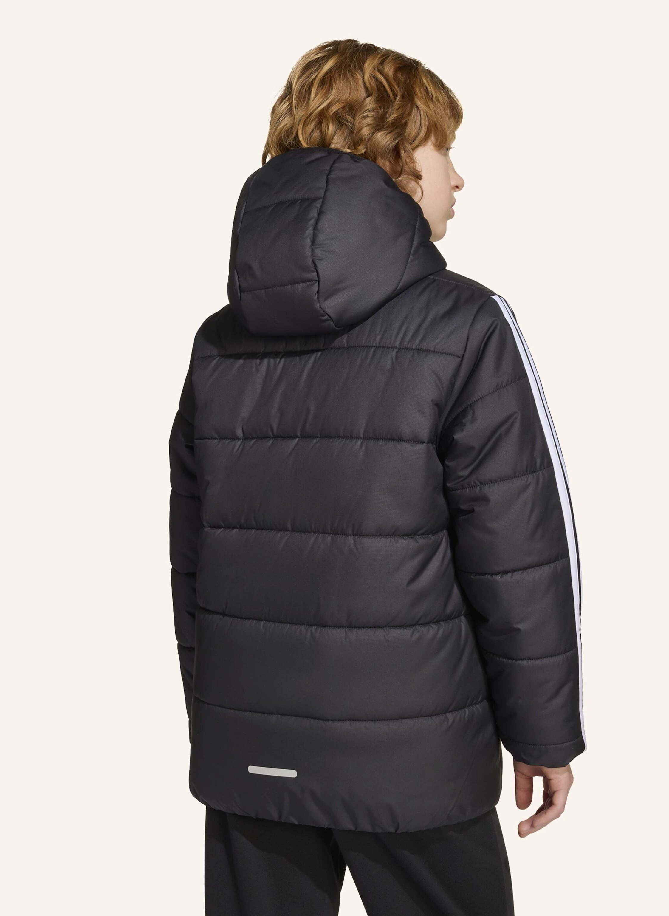 Thumbnail - Adidas Essentials 3-Streifen Gefütterte Kinderjacke schwarz