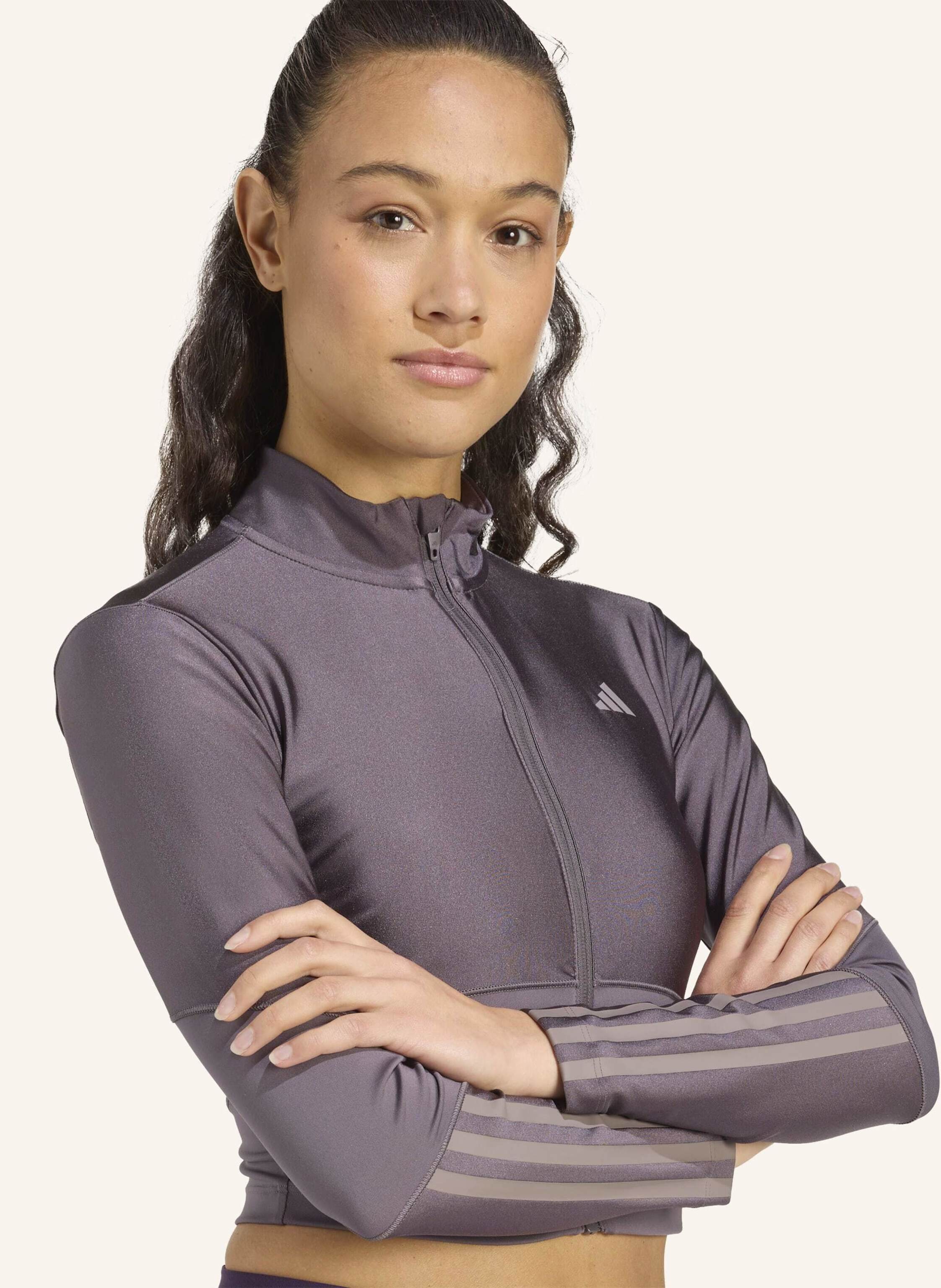 Thumbnail - Adidas Hyperglam Shine Jacke Mit Durchgehendem Reissverschluss grau