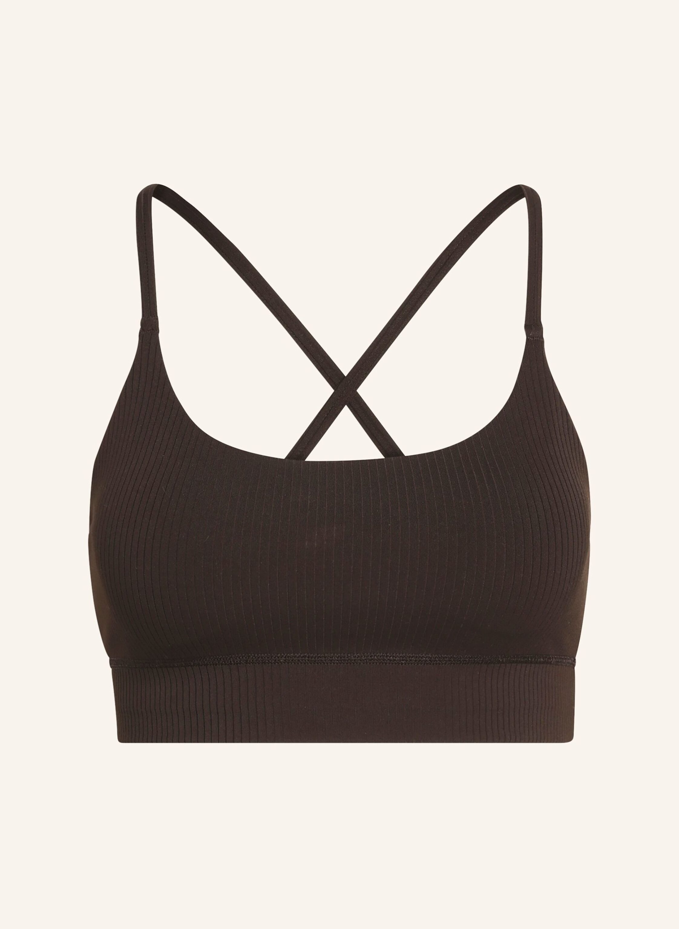 Adidas Adidas All Me Light Support Rib Bra Longline Sport-Bh braun