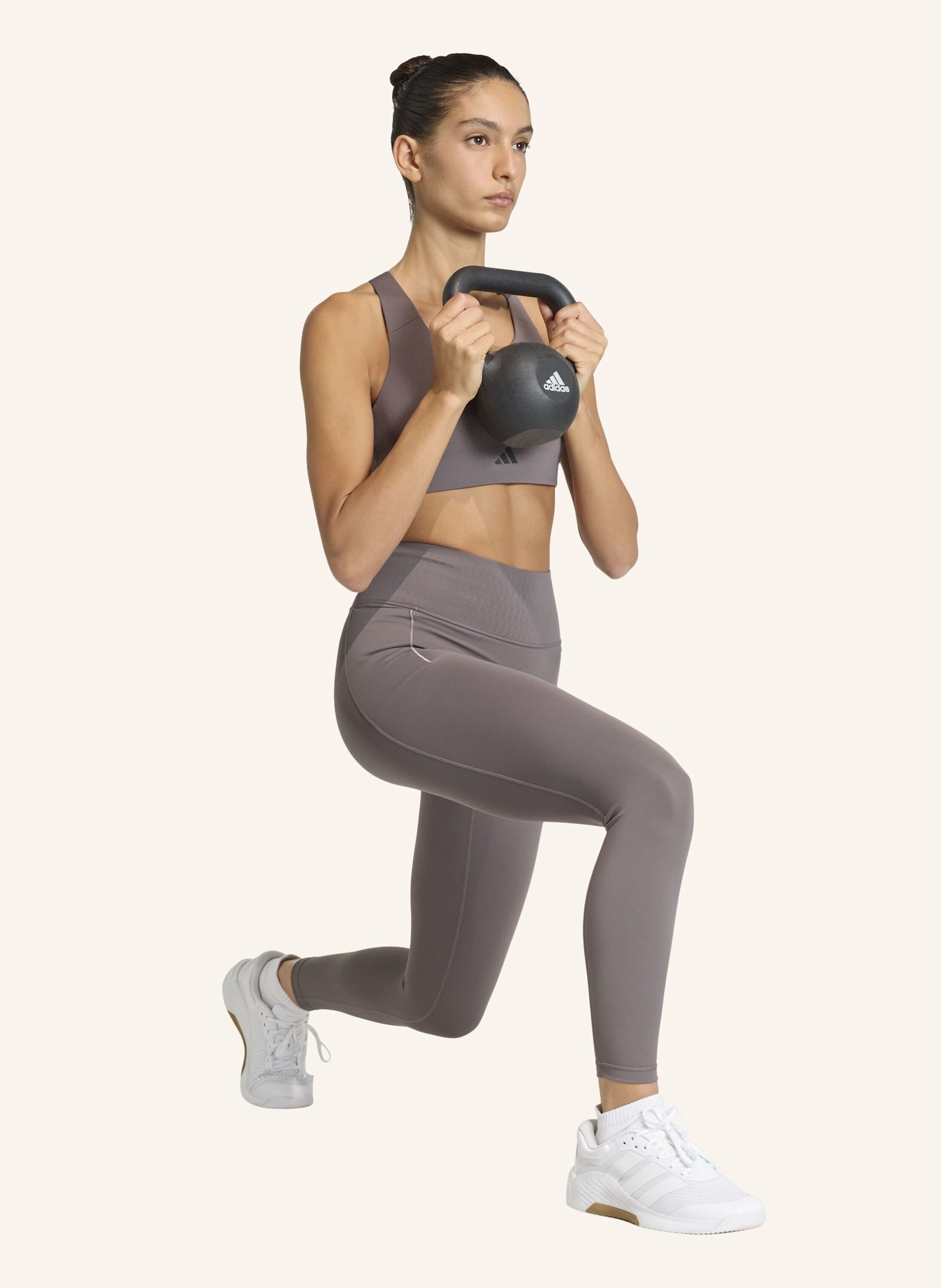 Thumbnail - Adidas Optime Power 7/8 Leggings braun