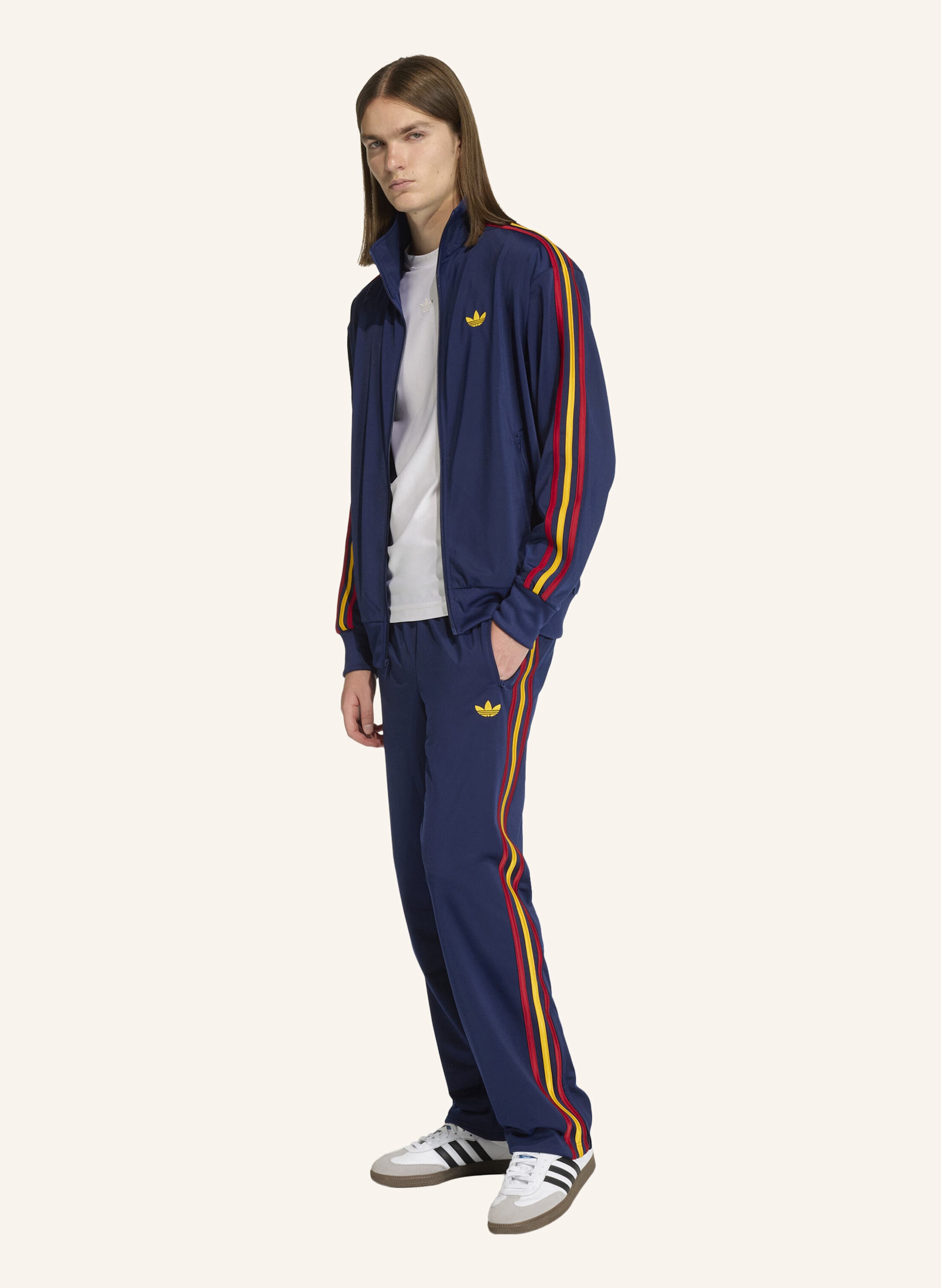 Thumbnail - Adidas Originals Sweatjacke Firebird Mit Galonstreifen blau