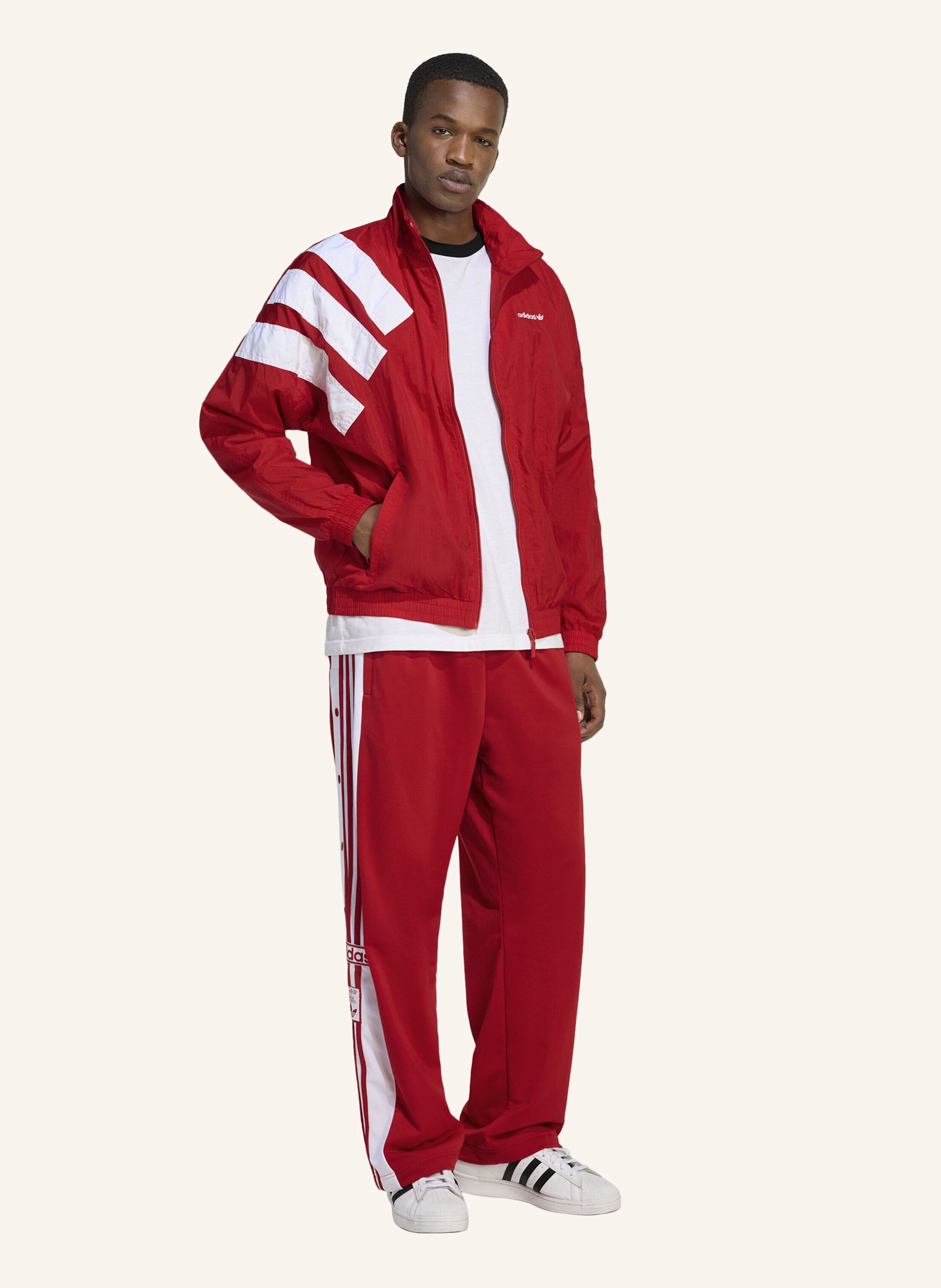 Thumbnail - Adidas Originals Archive Blocked Trainingsjacke rot