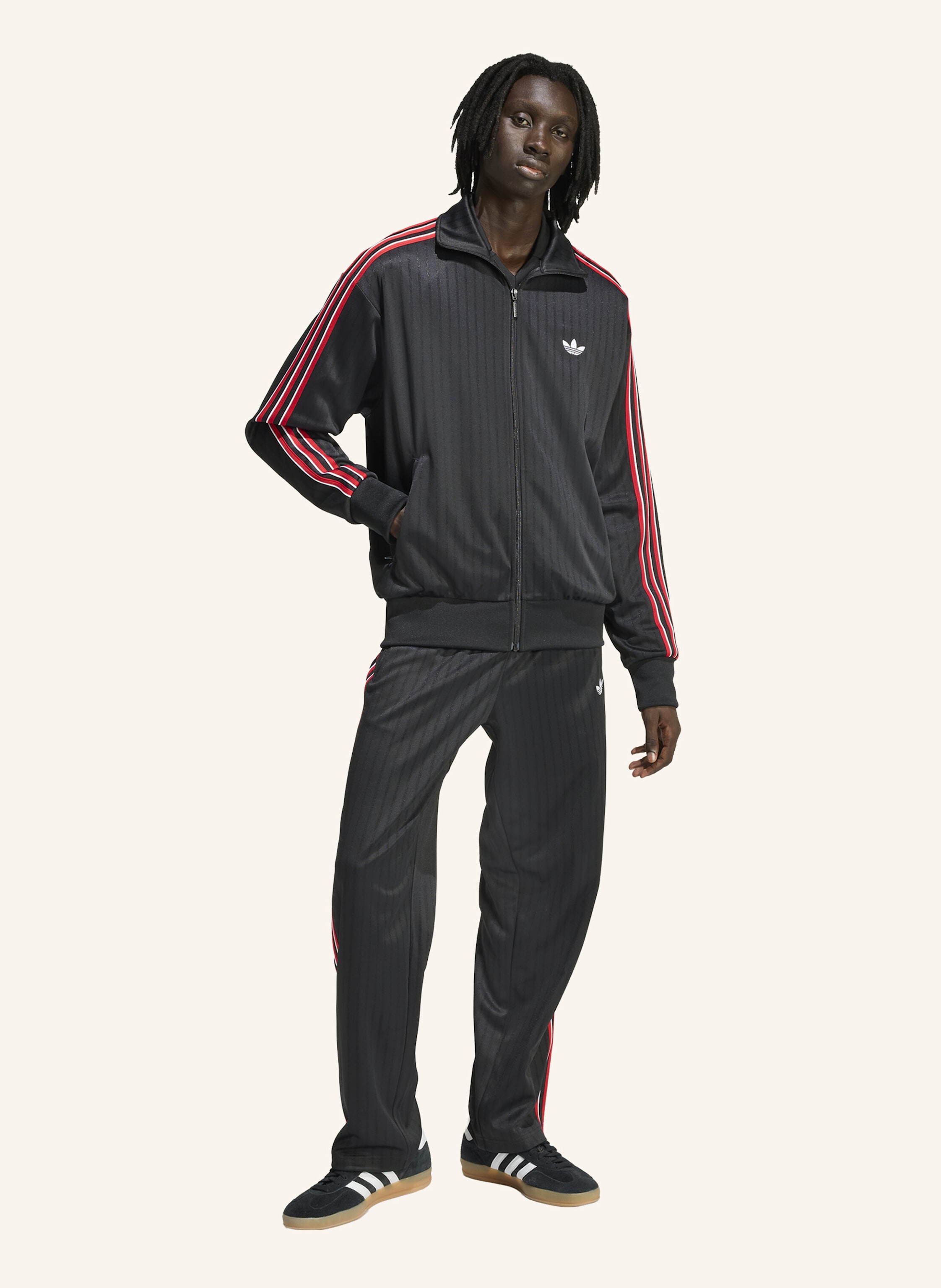 Thumbnail - Adidas Originals Firebird Loose Pinstripes Trainingsjacke schwarz