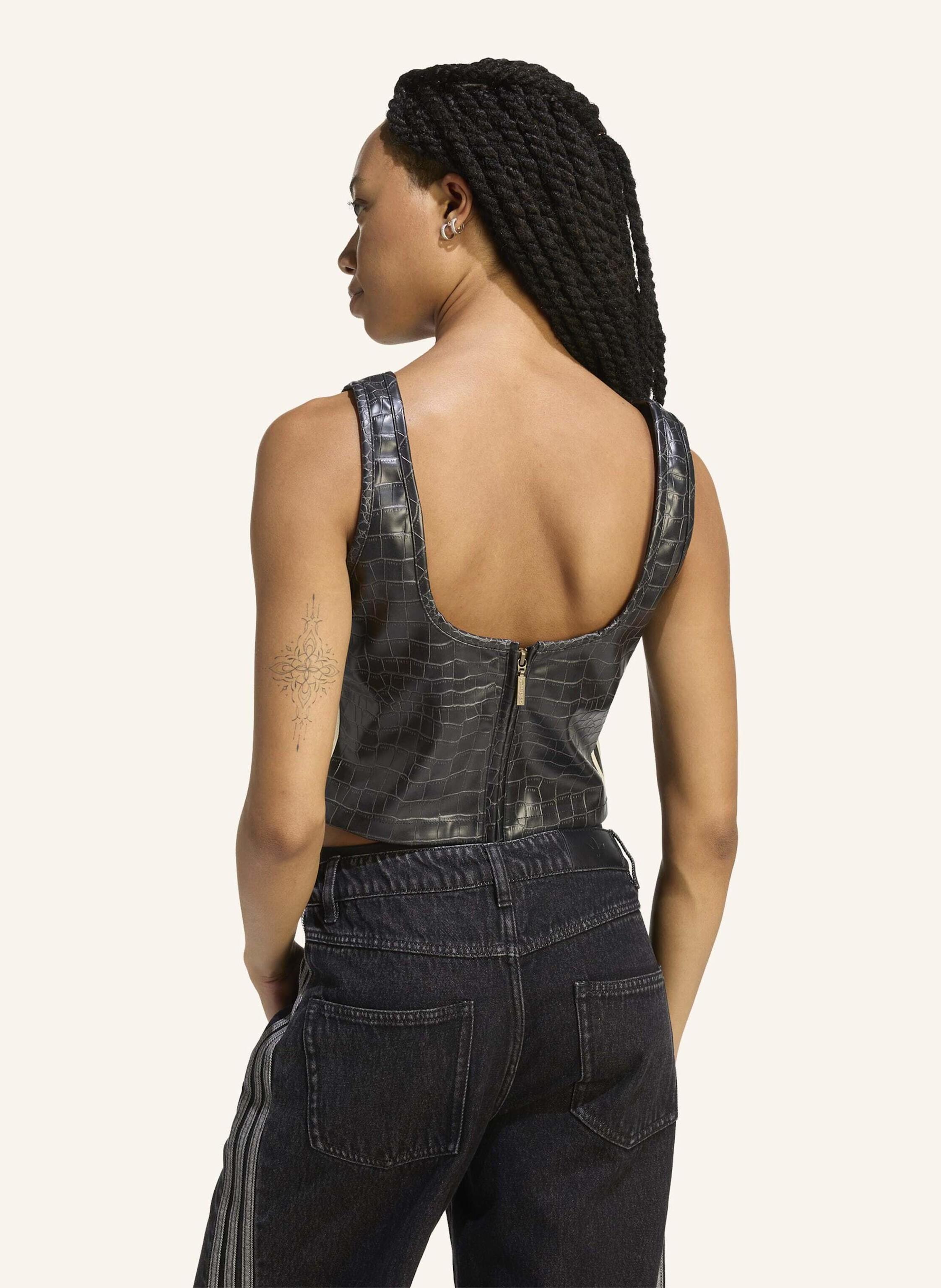 Thumbnail - Adidas Originals Top In Lederoptik schwarz