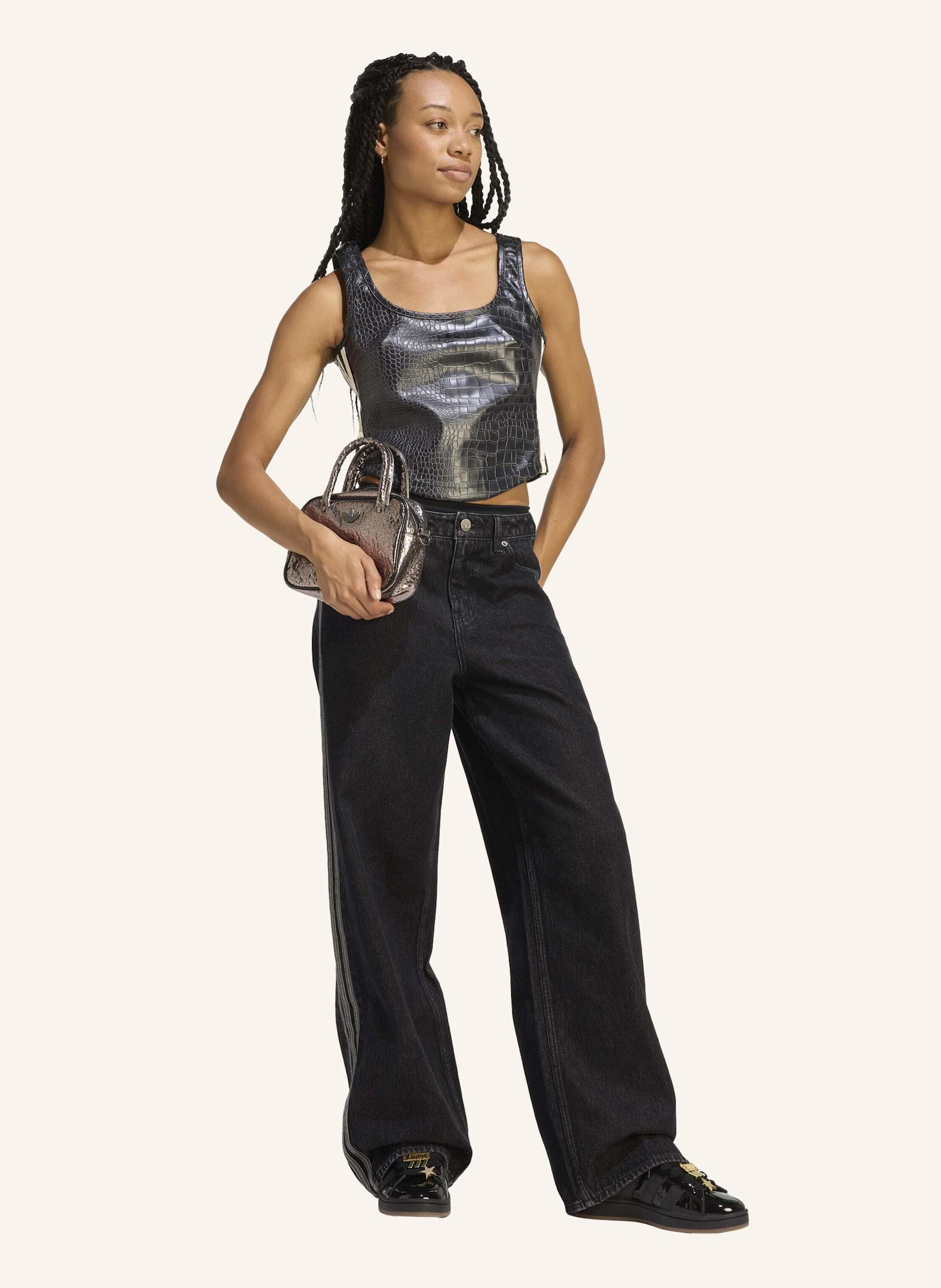 Thumbnail - Adidas Originals Top In Lederoptik schwarz