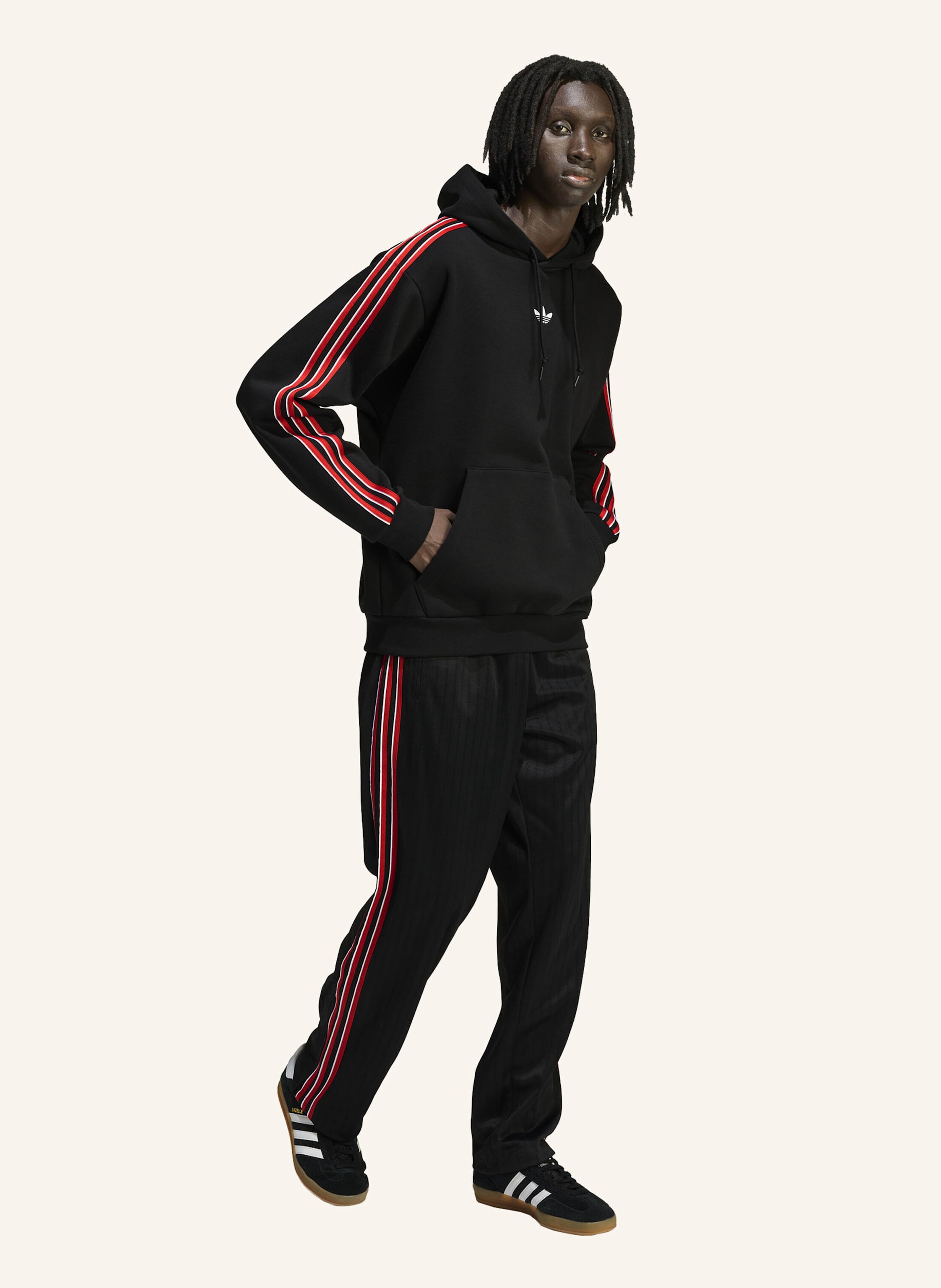 Thumbnail - Adidas Originals Tipped Stripes Hoodie schwarz