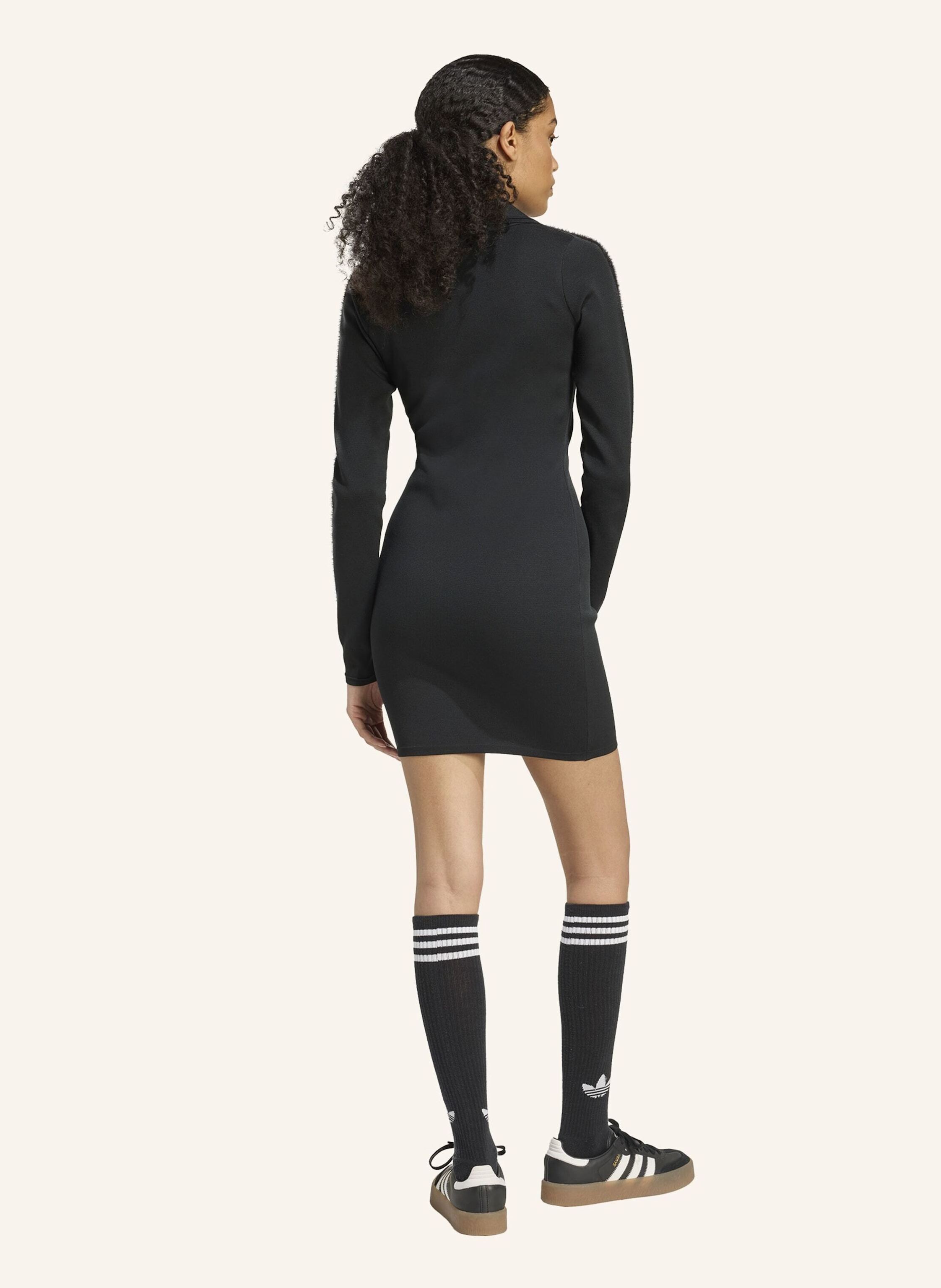 Thumbnail - Adidas Originals Langärmeliges Kleid Mit Kragen schwarz