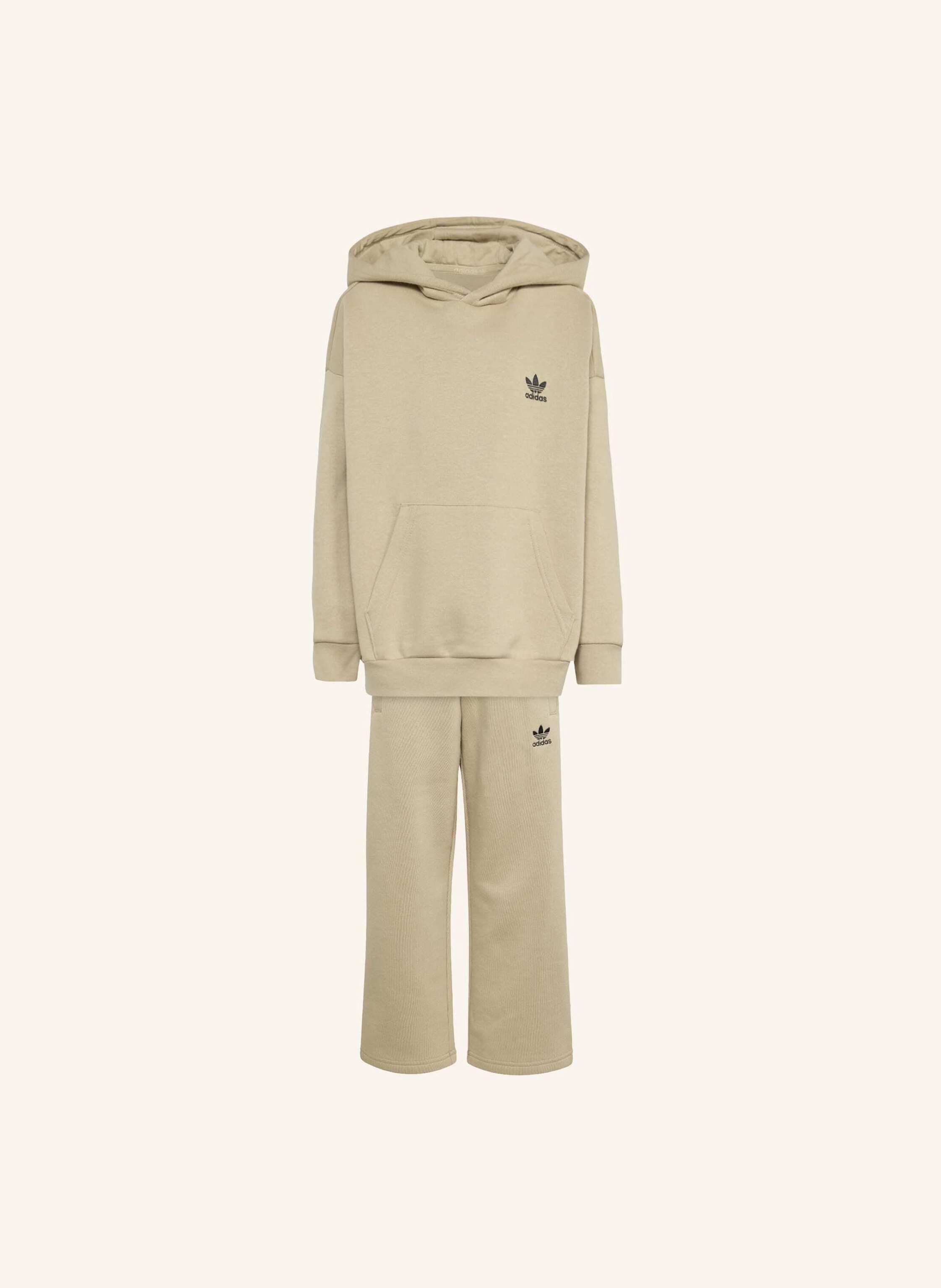 Adidas Originals Oversized Hoodie Open Hem Pants Set beige