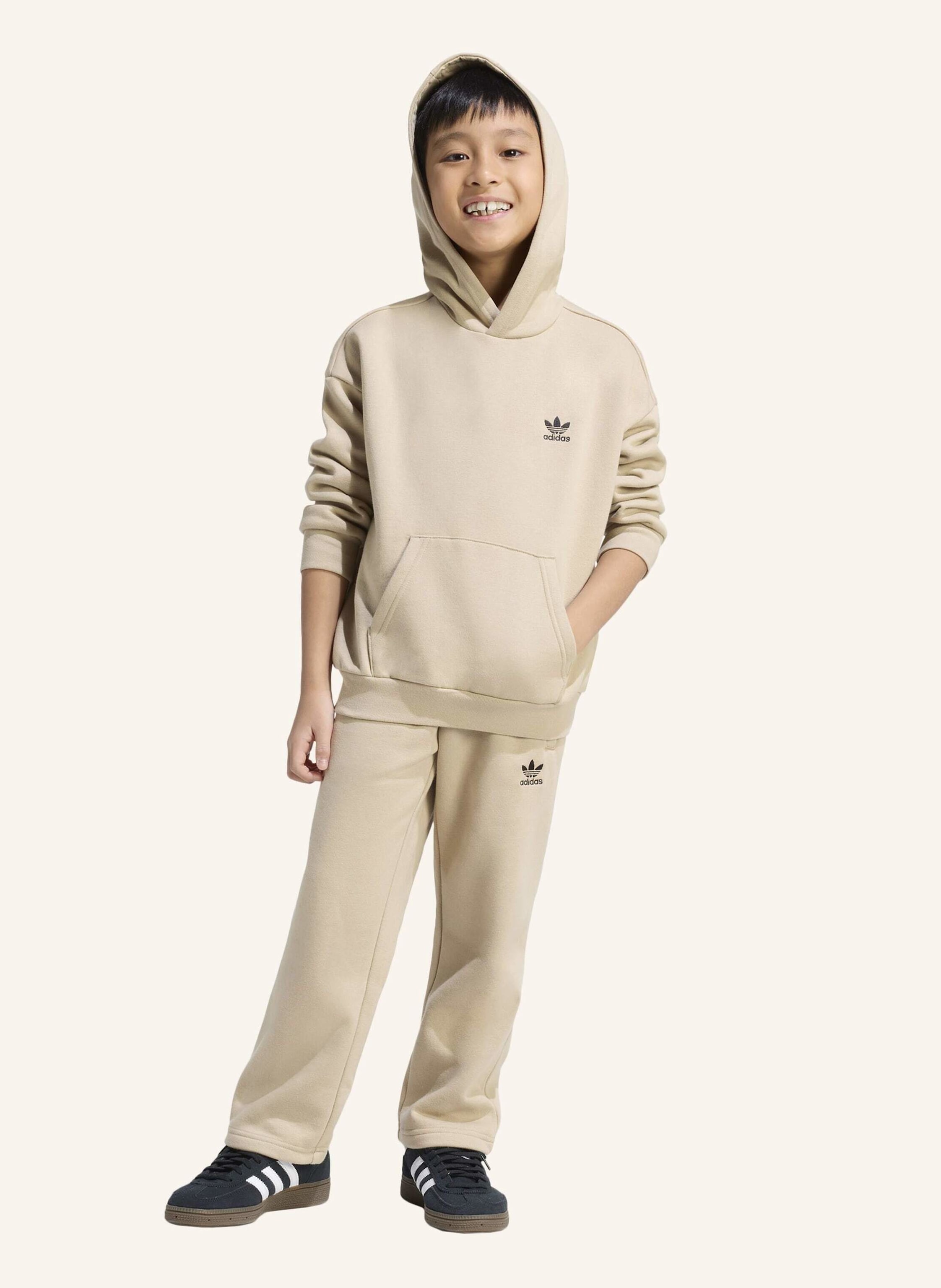 Thumbnail - Adidas Originals Oversized Hoodie Open Hem Pants Set beige
