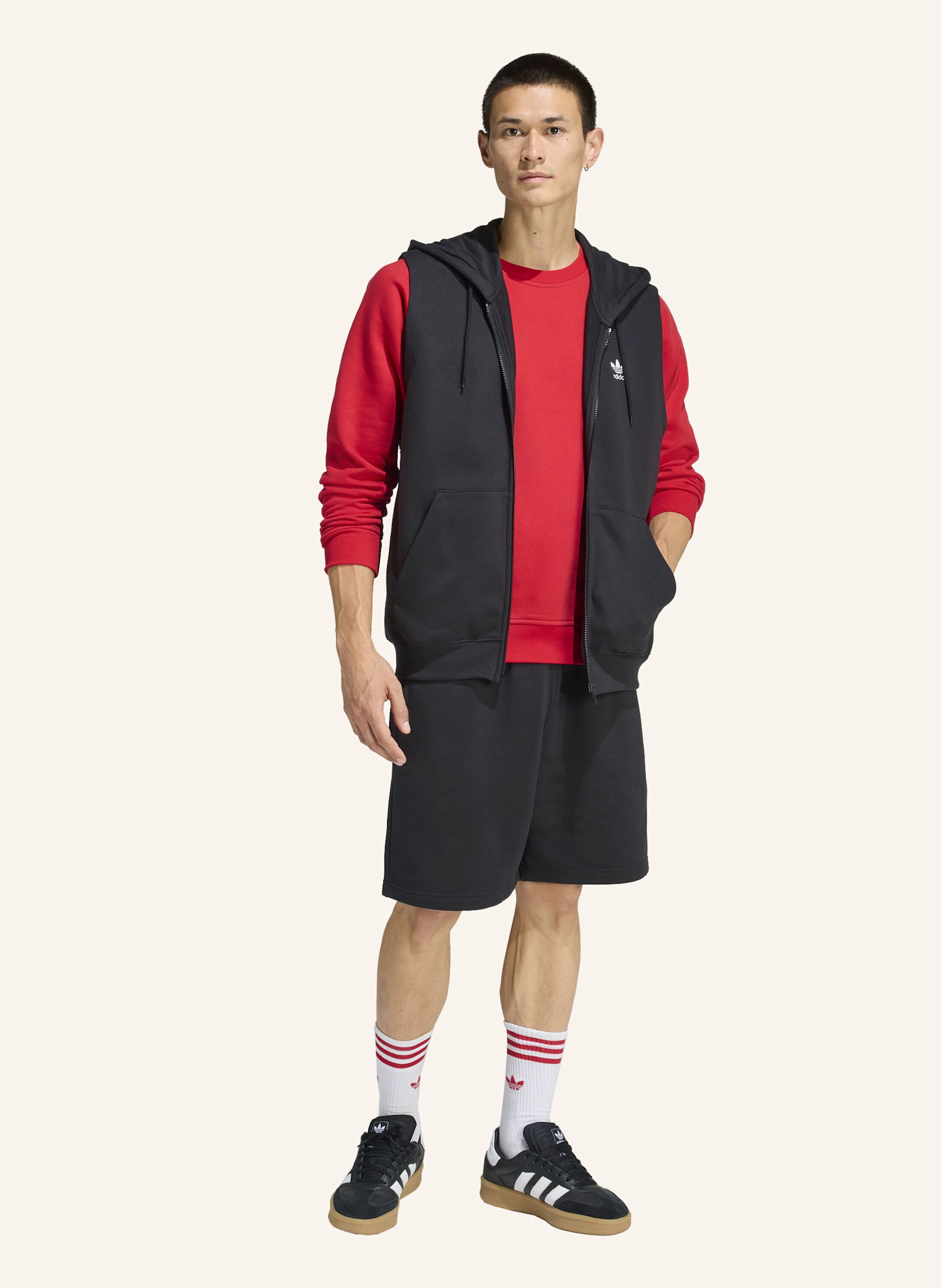 Thumbnail - Adidas Originals Trefoil Essentials Hoodie Ohne Ärmel schwarz