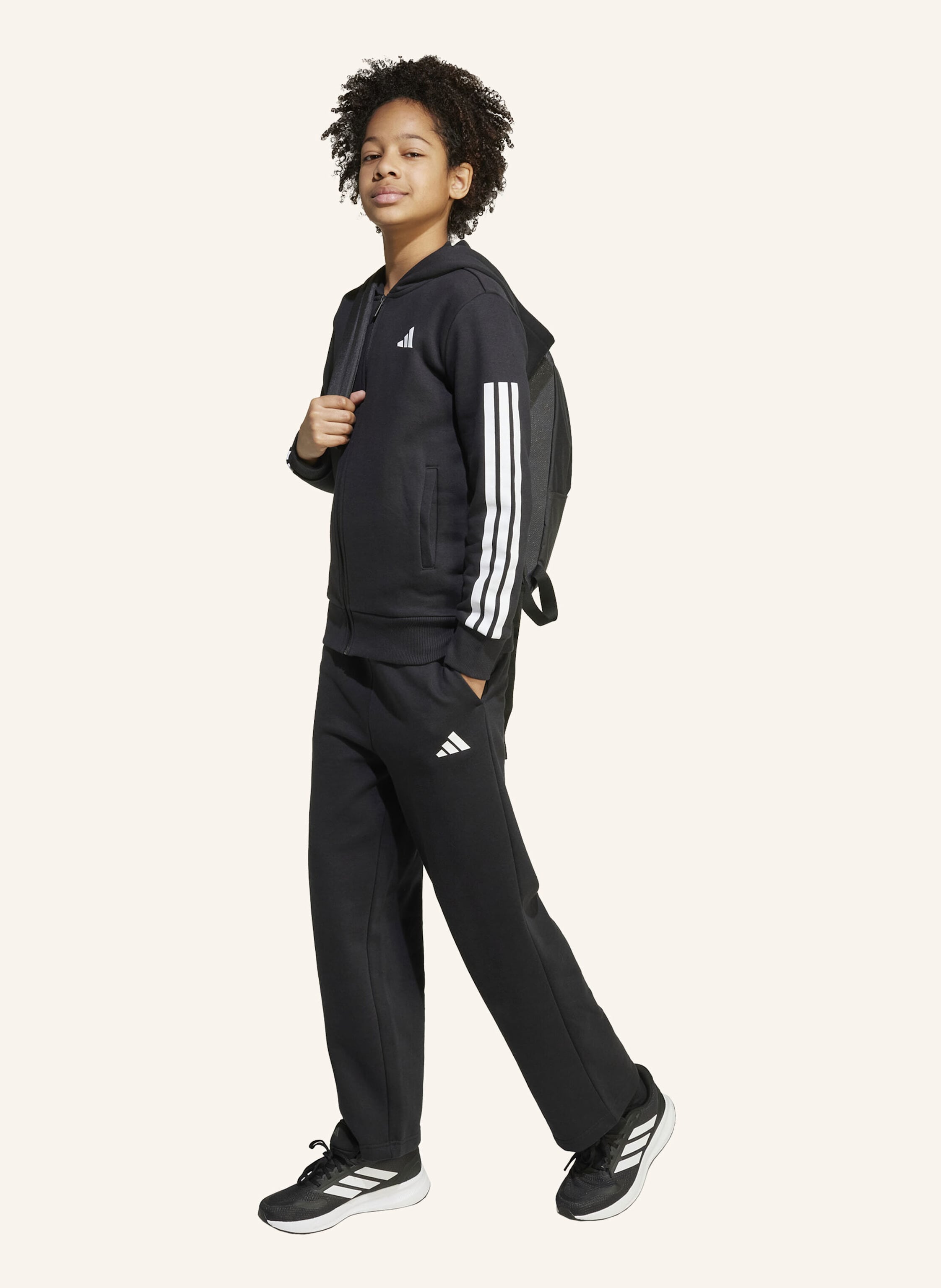 Thumbnail - Adidas Fleece Trainingsanzug Mit Kapuze Kinder schwarz