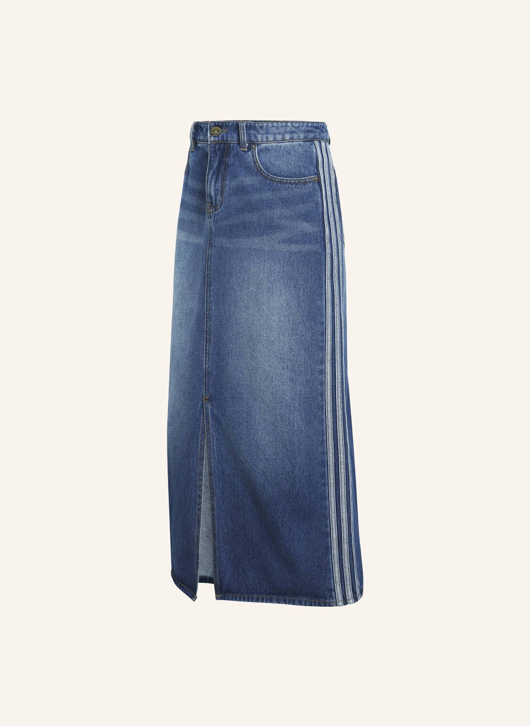 Adidas Originals 3-Streifen Jeans-Bleistiftrock blau