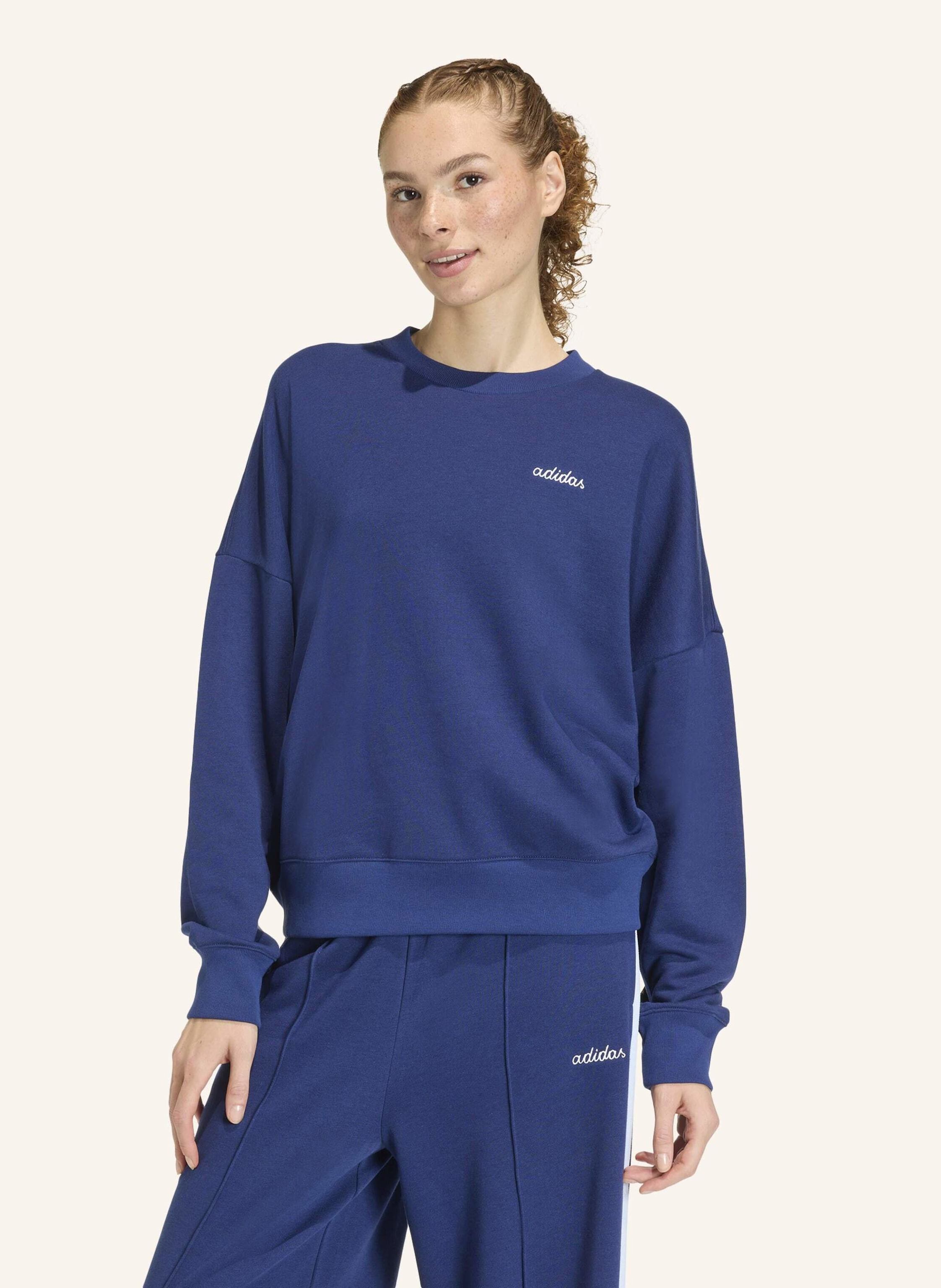 Thumbnail - Adidas Seasonal Essentials Colorpop Sweatshirt Mit Aufgestickter Grafik blau