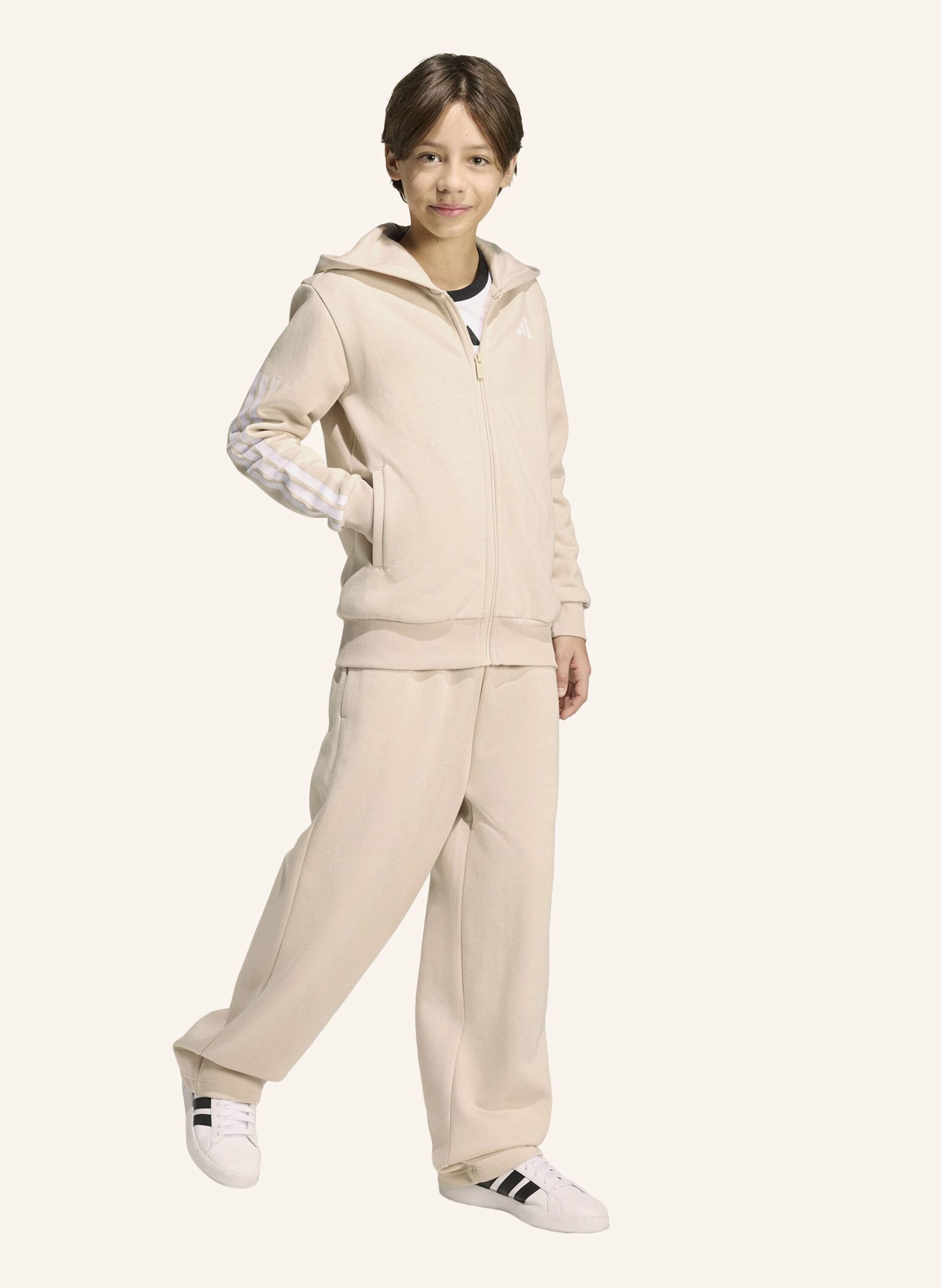 Thumbnail - Adidas Fleece Trainingsanzug Mit Kapuze Kinder beige