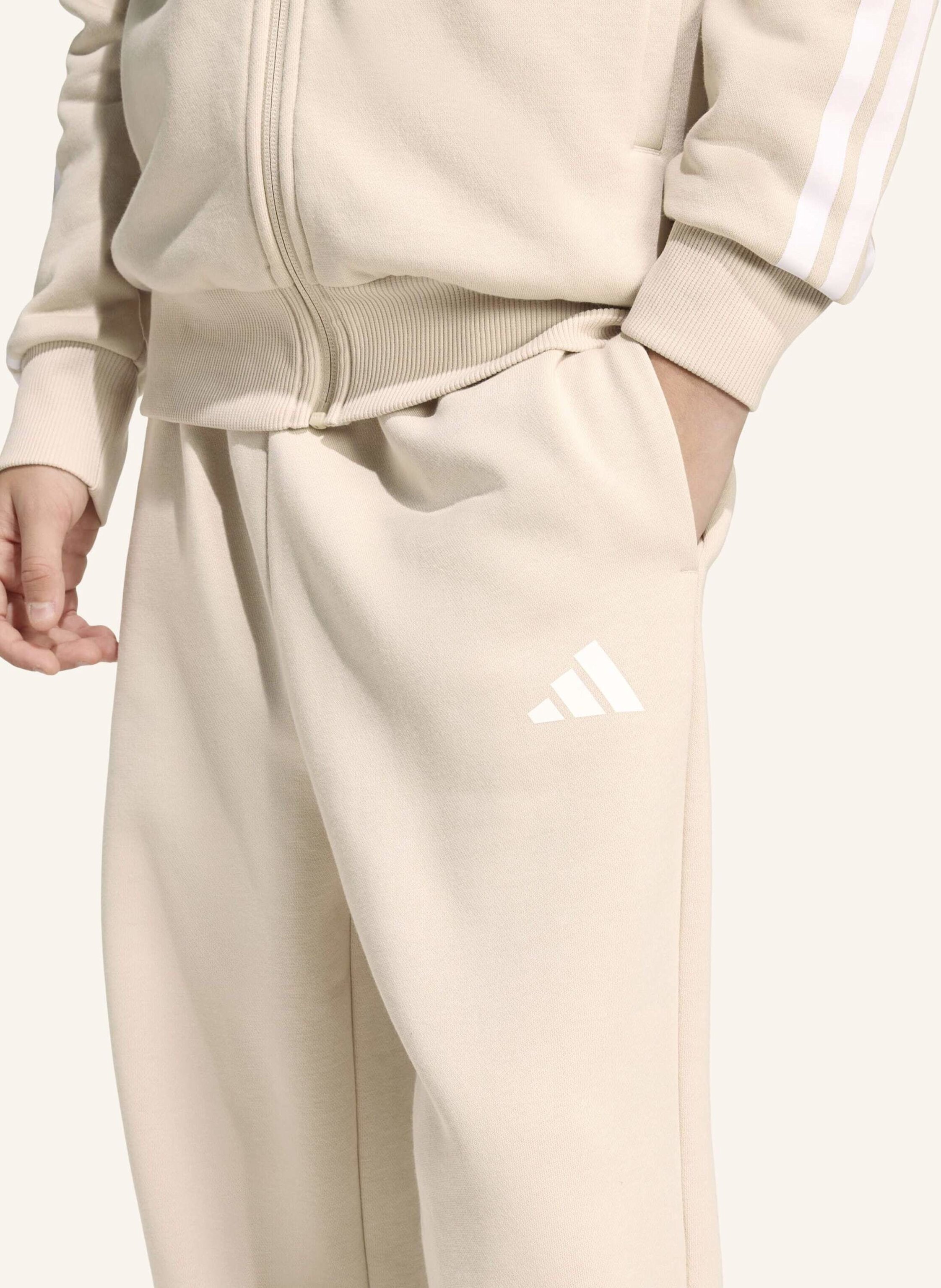 Thumbnail - Adidas Fleece Trainingsanzug Mit Kapuze Kinder beige