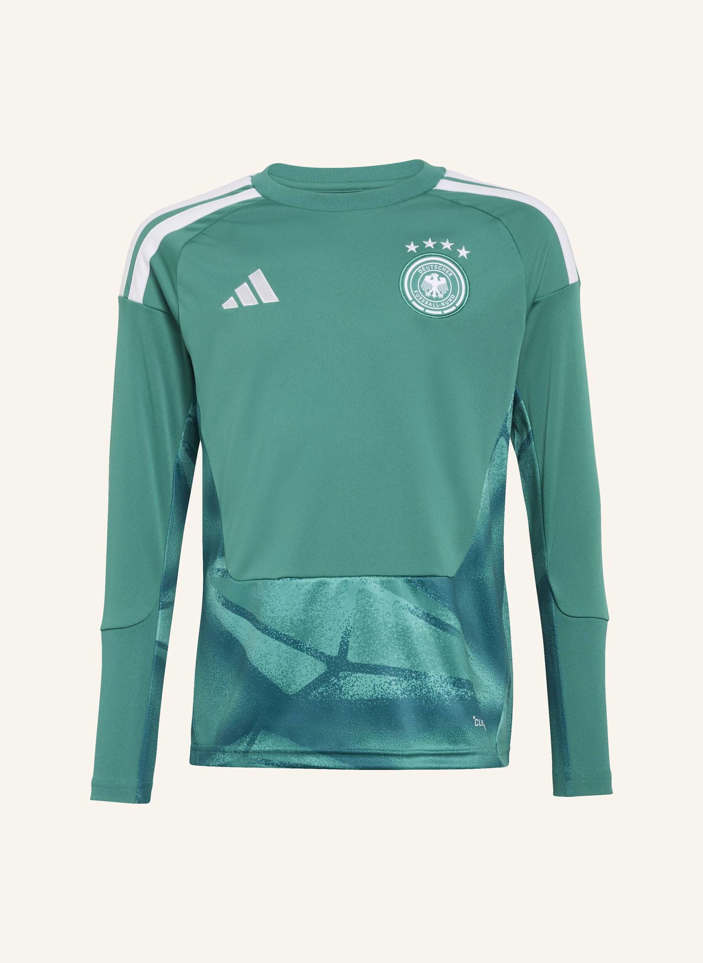Adidas Deutschland 2026 Kids Torwart-Heimtrikot, Langärmlig gruen