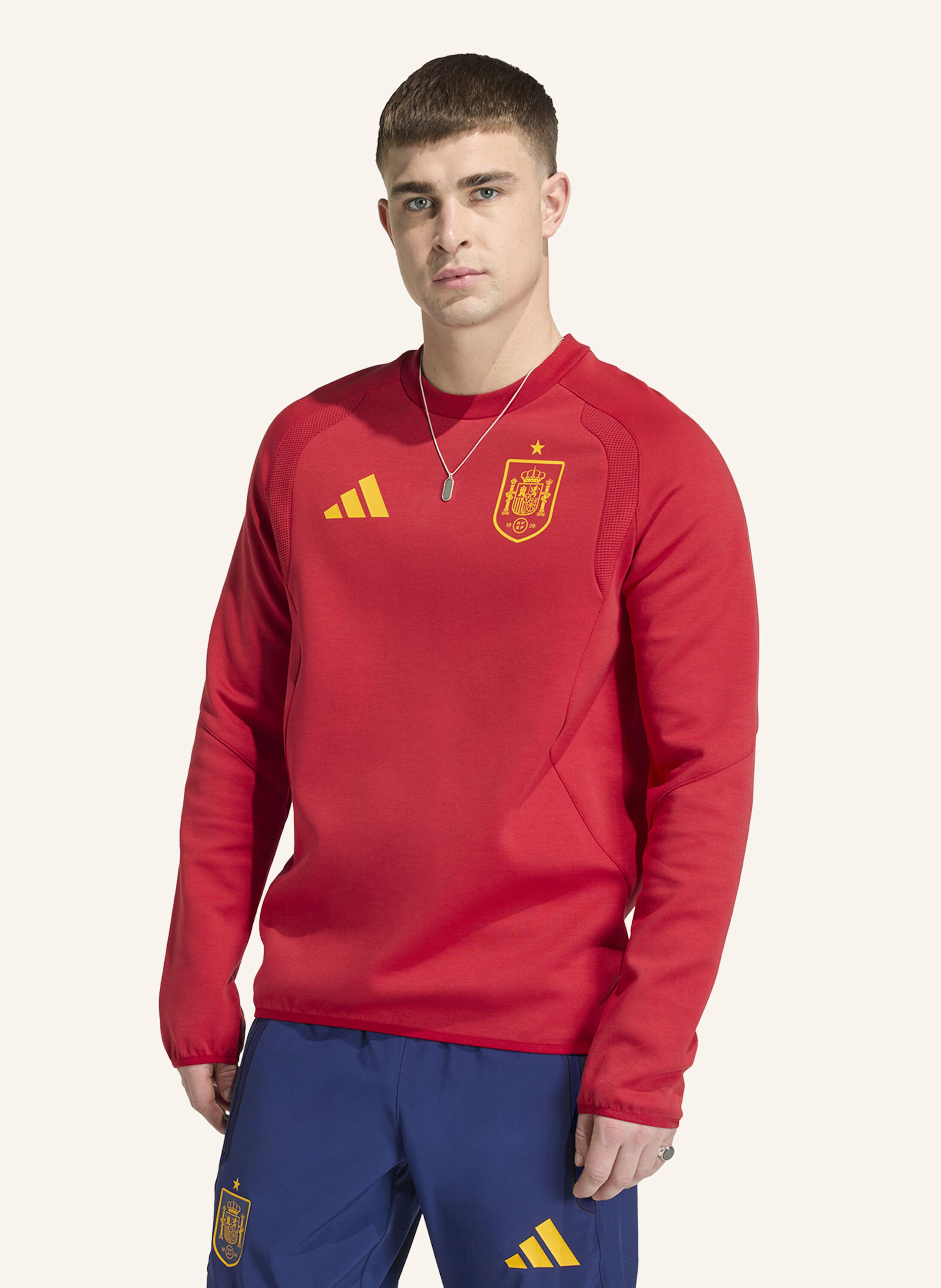 Thumbnail - Adidas Spanien Tiro Travel Crew Pullover rot