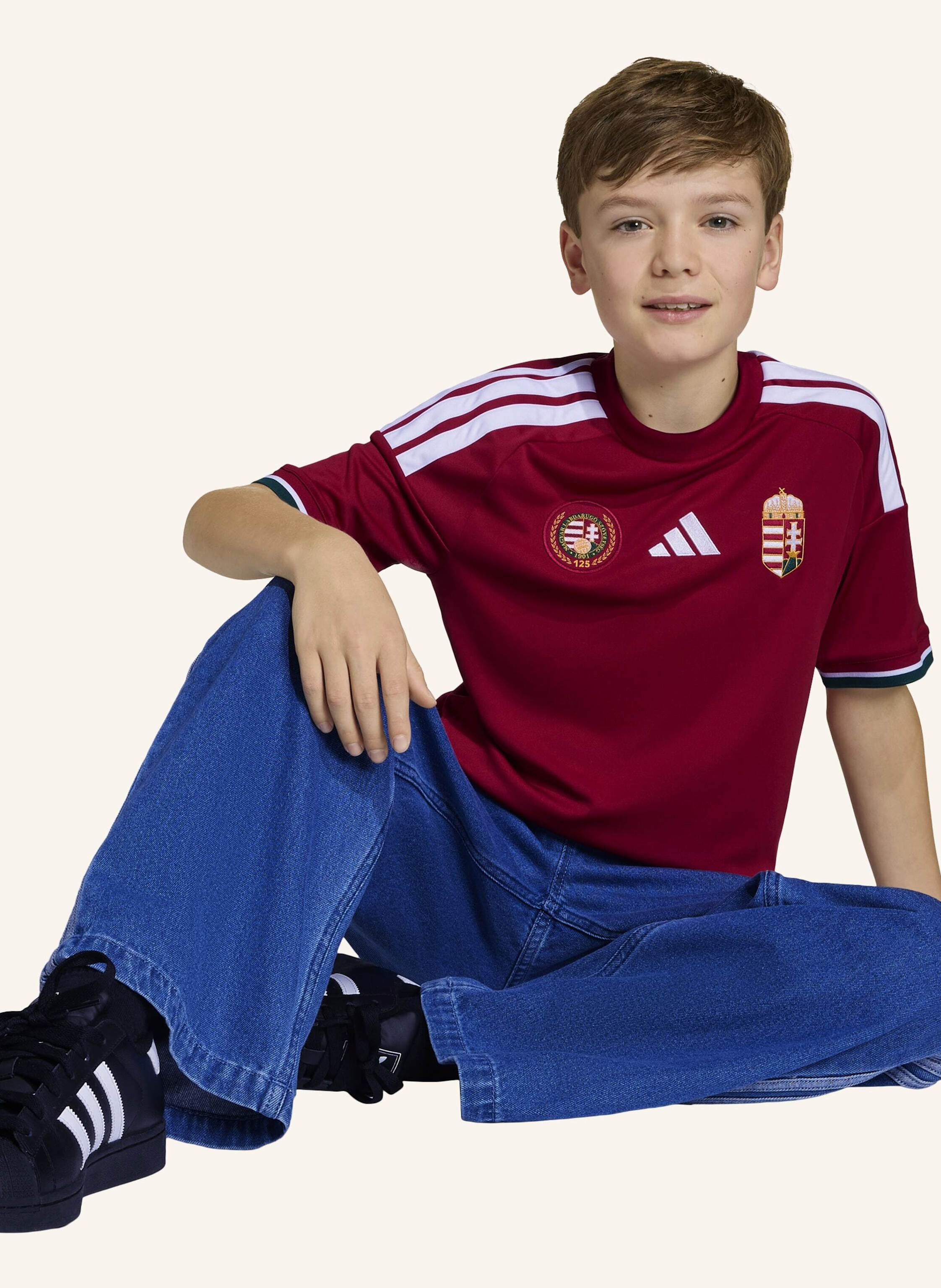 Thumbnail - Adidas Ungarn 26 Kids Heimtrikot rot
