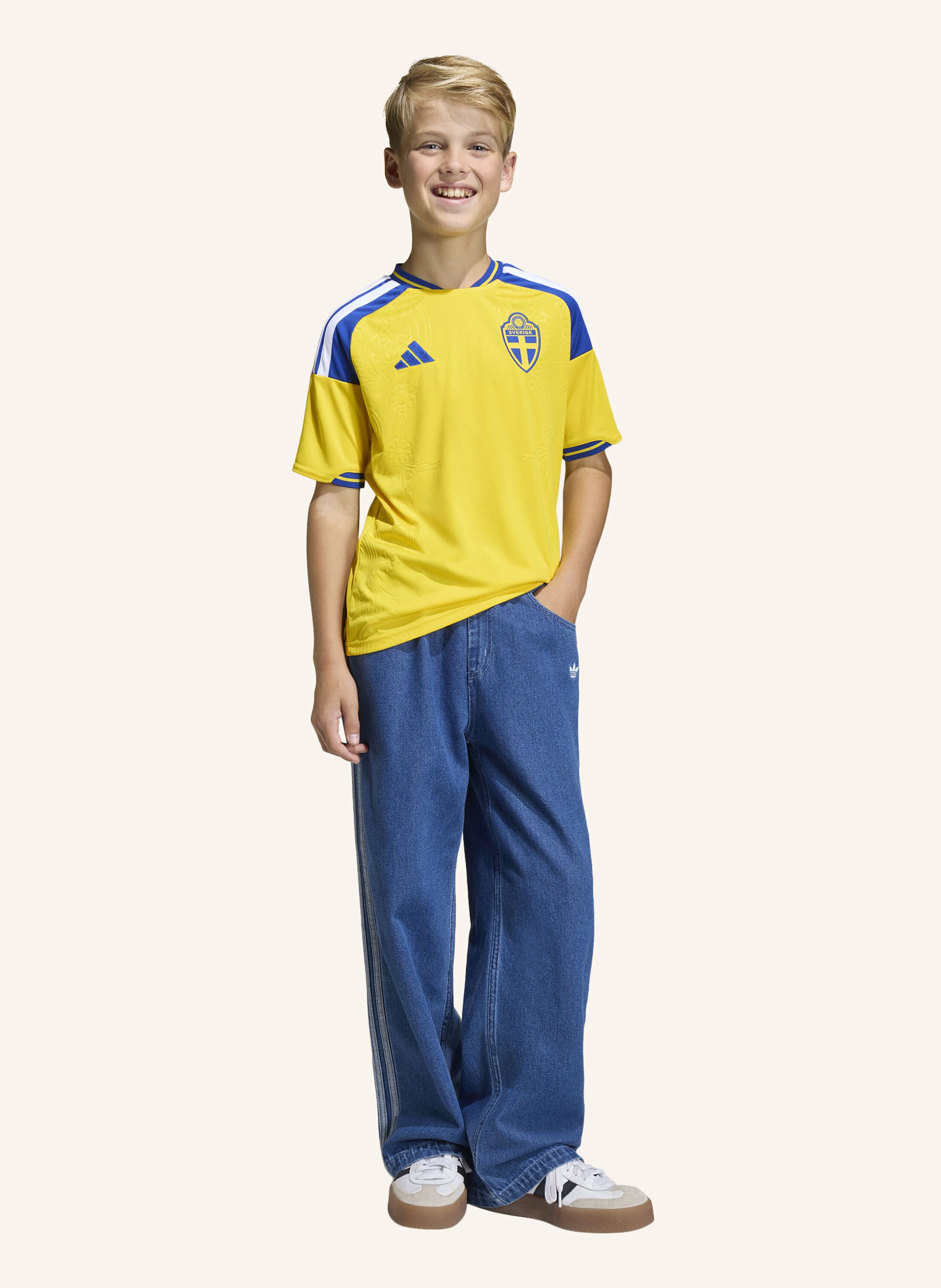 Thumbnail - Adidas Schweden 26 Kids Heimtrikot gelb