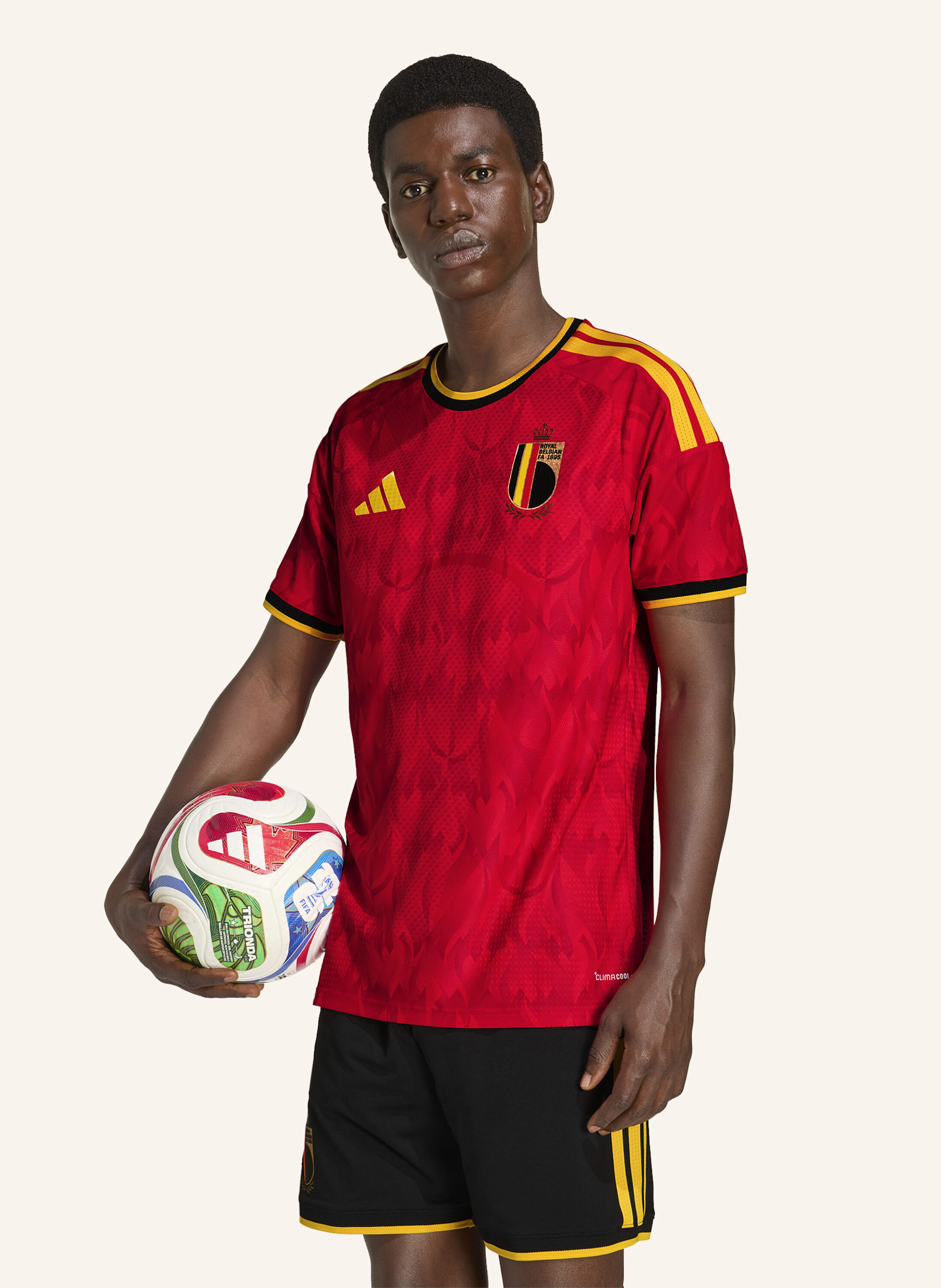 Thumbnail - Adidas Authentisches Belgien 26 Heimtrikot rot