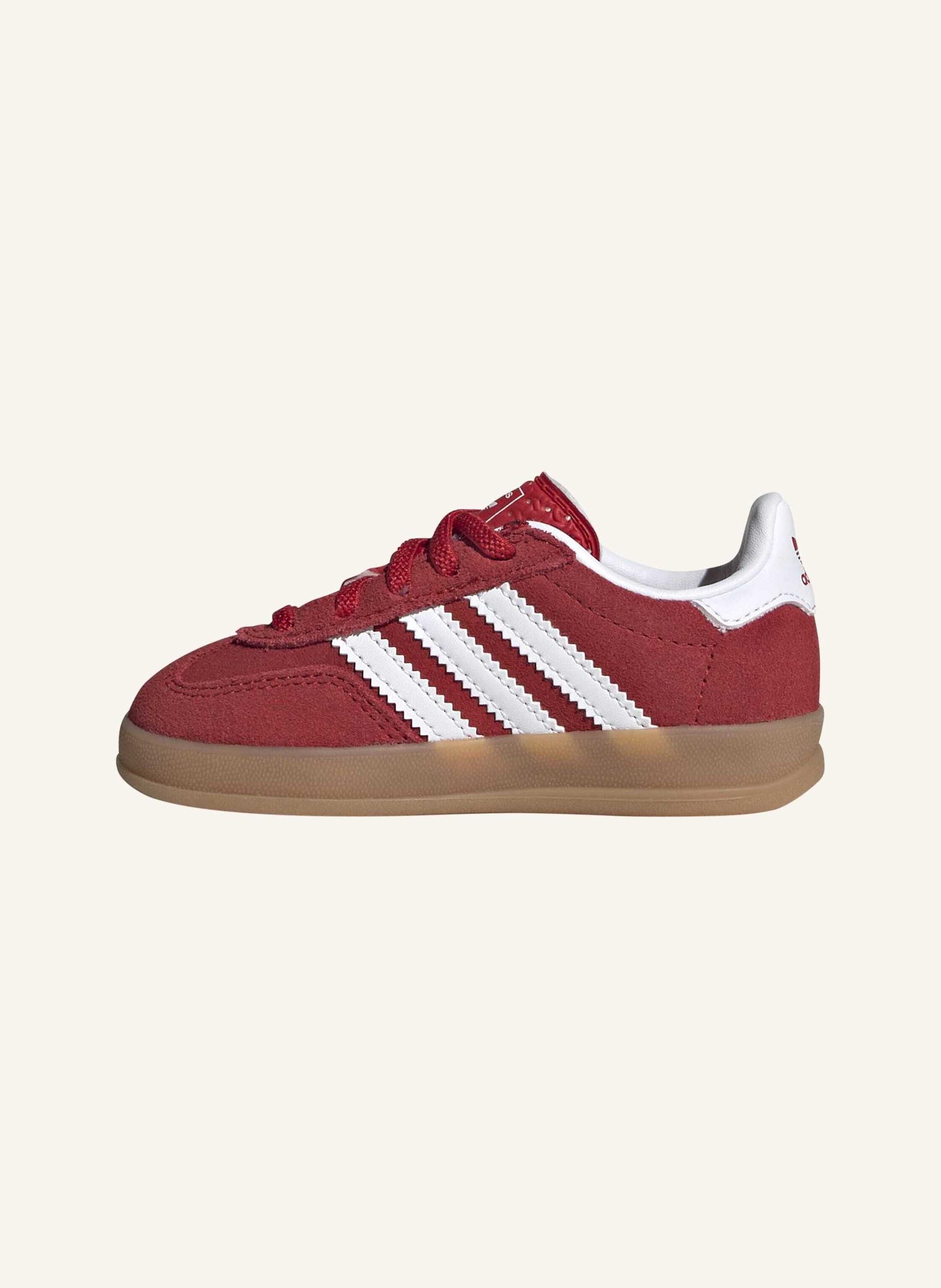 Adidas Originals Gazelle Hallenschuh, Komfortverschluss, Elastische Schnürsenkel rot