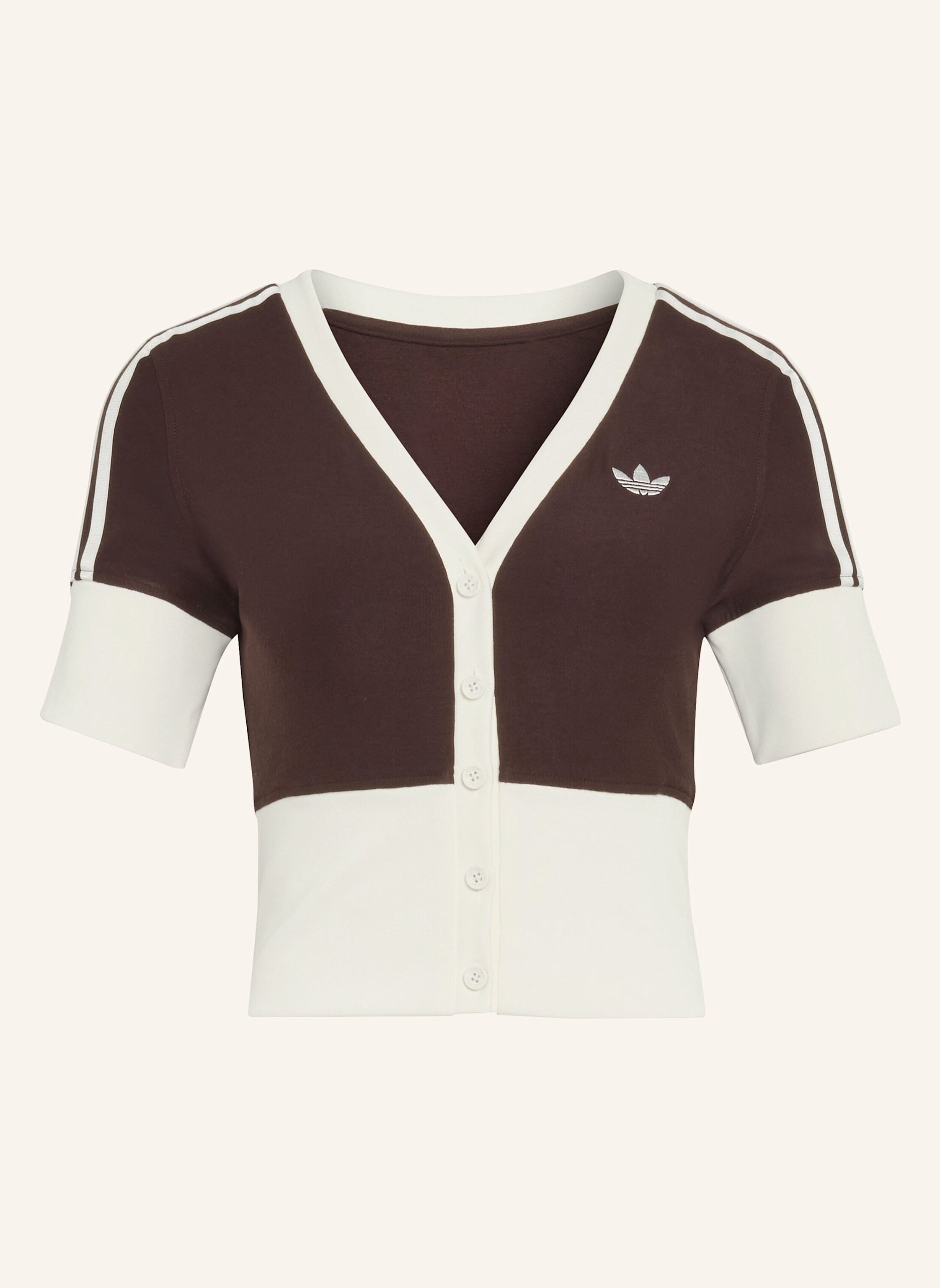 Adidas Originals Adidas Originals Hemd Mit V-Ausschnitt Und Knopfleiste braun in BRAUN