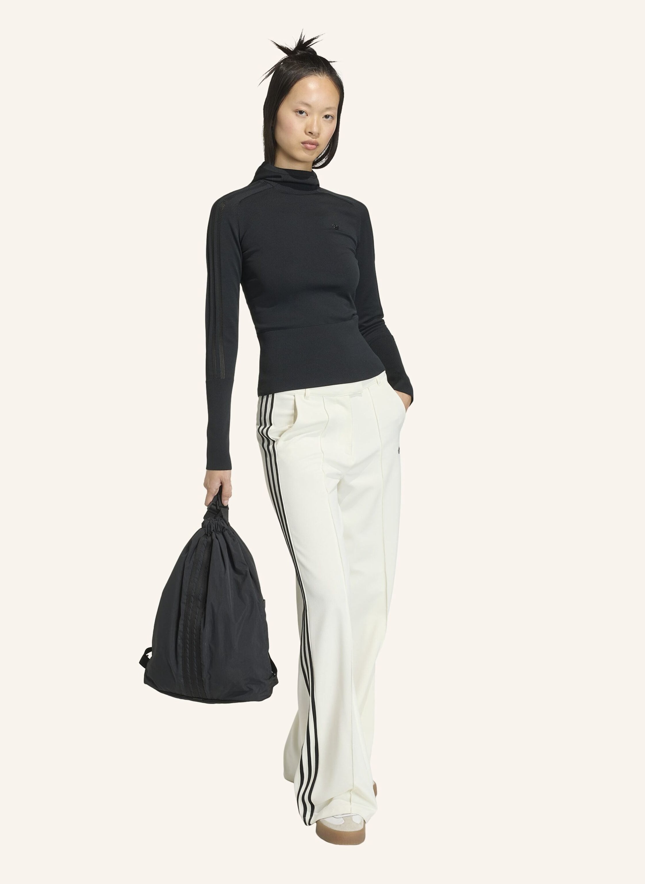 Thumbnail - Adidas Originals Knitted Hooded Long Sleeve Pullover schwarz