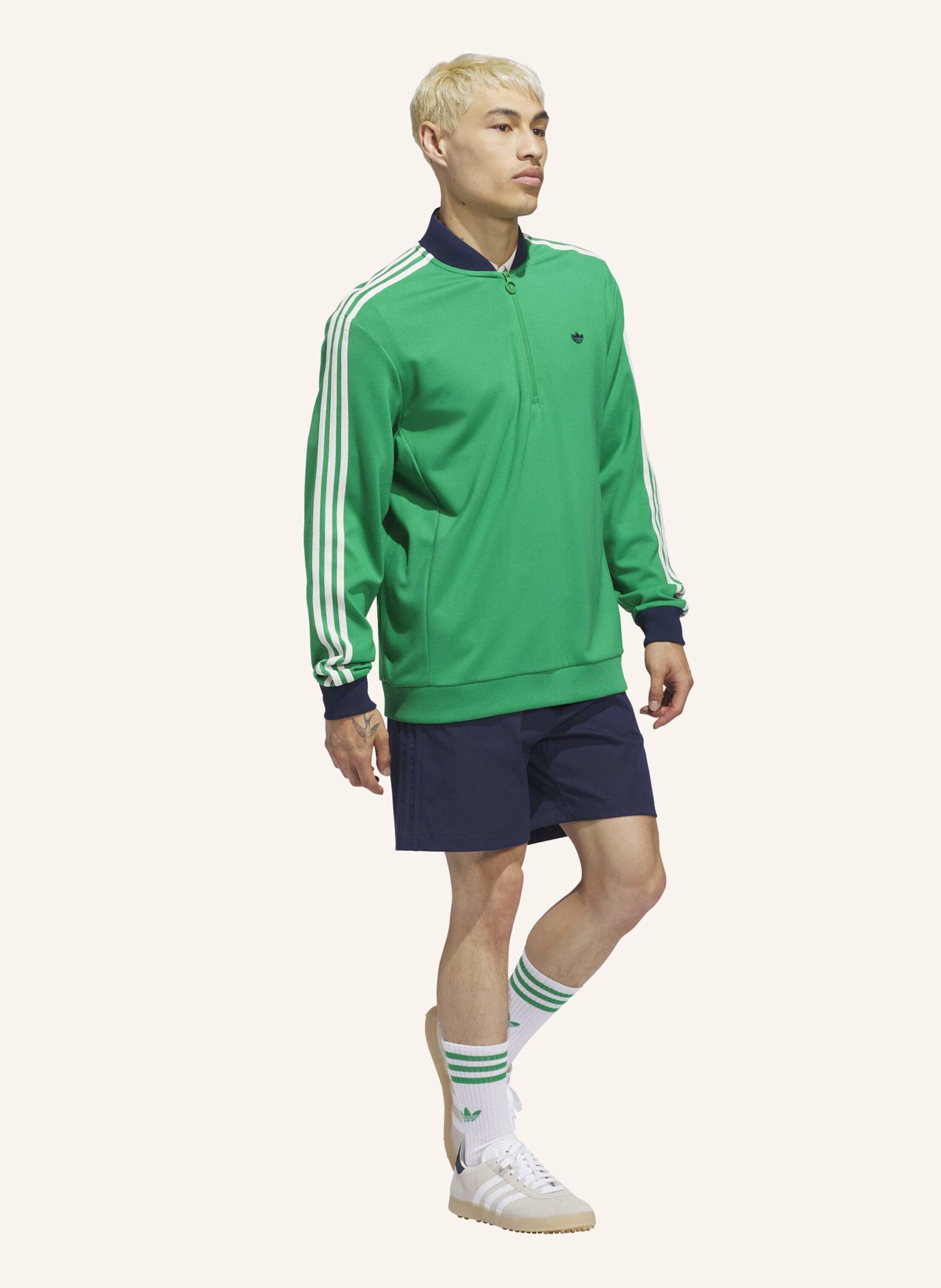 Thumbnail - Adidas Originals 3-Streifen 1/4 Zip Sweatshirt gruen